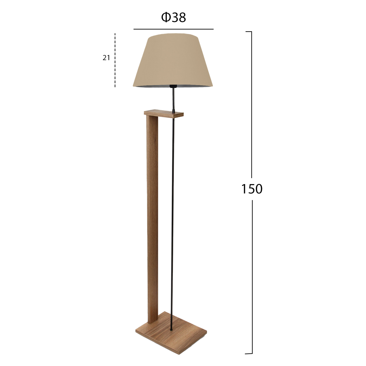 ΦΩΤΙΣΤΙΚΟ ΔΑΠΕΔΟΥ MDF ΚΑΡΥΔΙ ΜΕ ΜΠΕΖ HM7609.03 Φ38x150 εκ. - Image 2