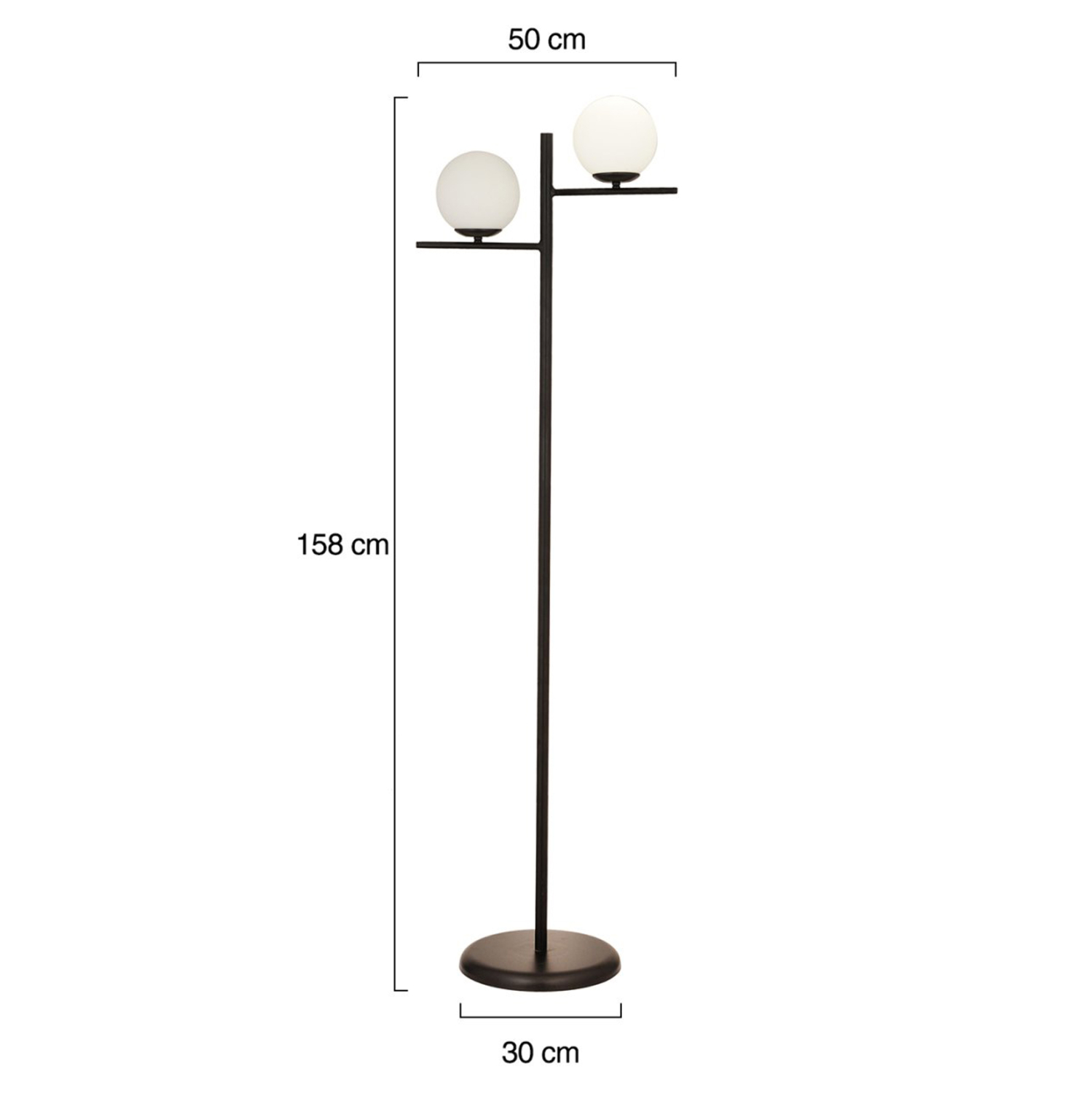 ΦΩΤΙΣΤΙΚΟ ΔΑΠΕΔΟΥ ΜΕΤΑΛΛΙΚΟ ΜΑΥΡΟ HM7432.01 30x158 εκ. - Image 2