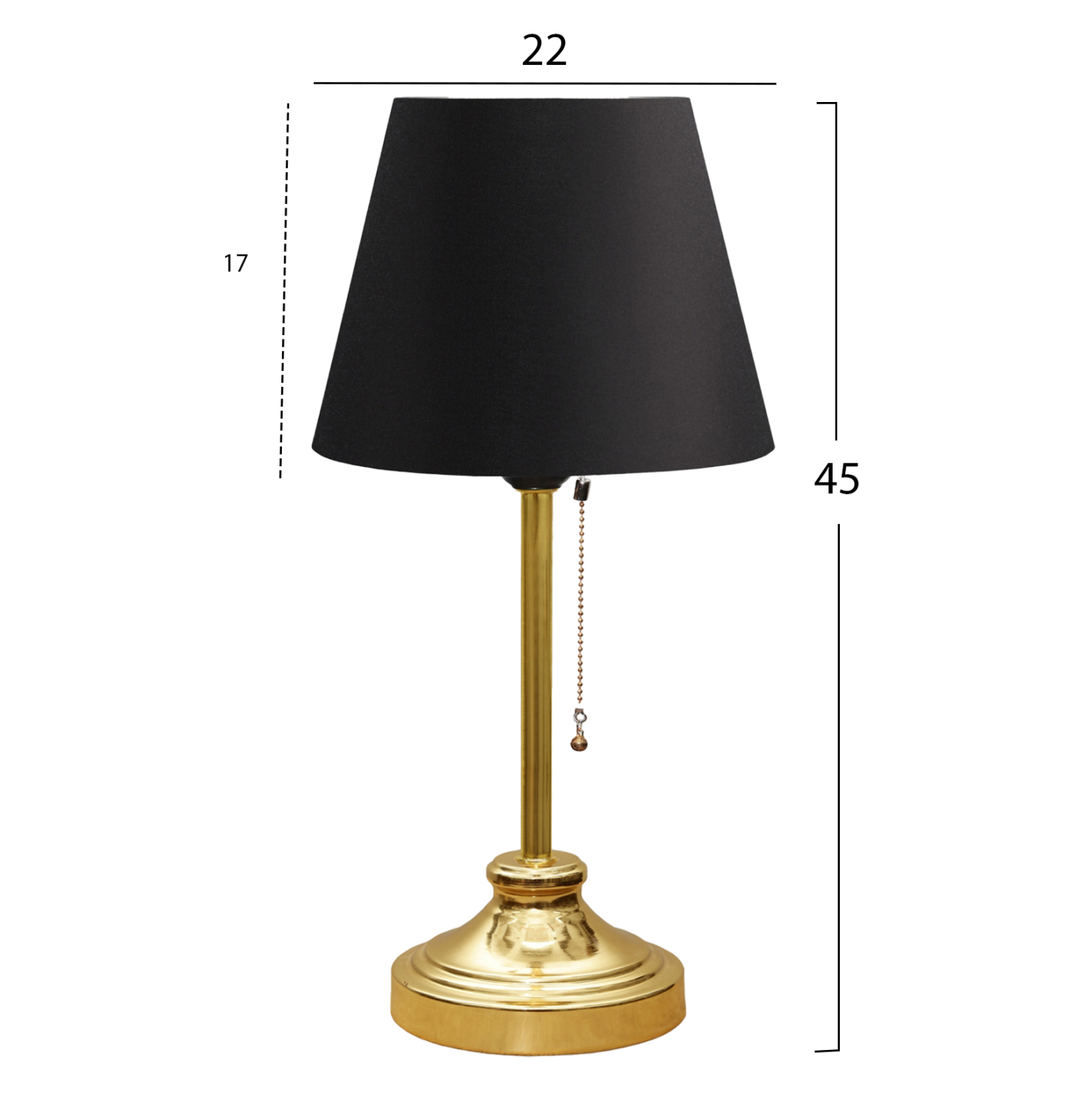 ΦΩΤΙΣΤΙΚΟ ΕΠΙΤΡΑΠΕΖΙΟ HM7592.03 ΜΑΥΡΟ - ΧΡΥΣΟ - Image 2