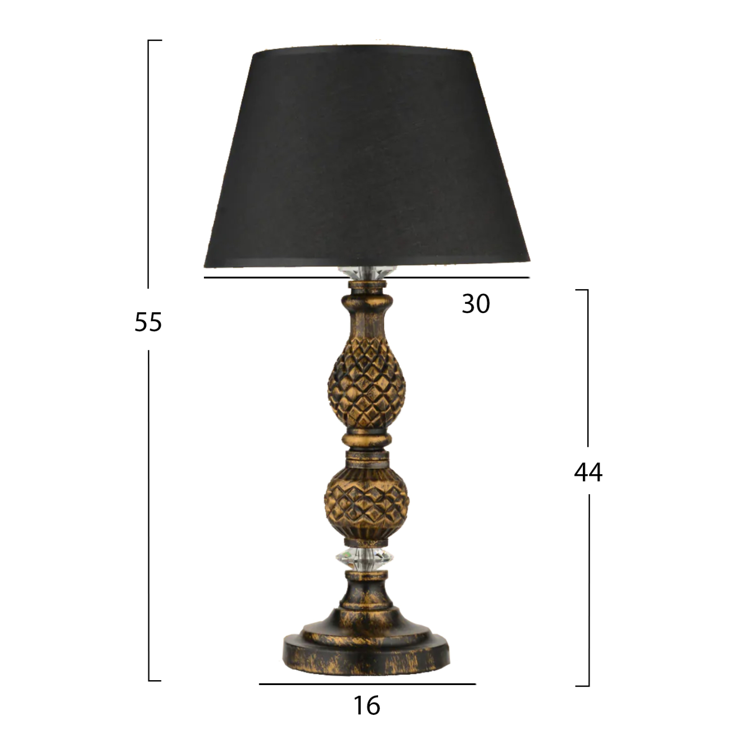 ΦΩΤΙΣΤΙΚΟ ΕΠΙΤΡΑΠΕΖΙΟ ΣΚΑΛΙΣΤΗ ΚΟΛΩΝΑ ΧΡΥΣΗ ΠΑΤΙΝΑ Φ30x55Y εκ.HM7665.02 - Image 2