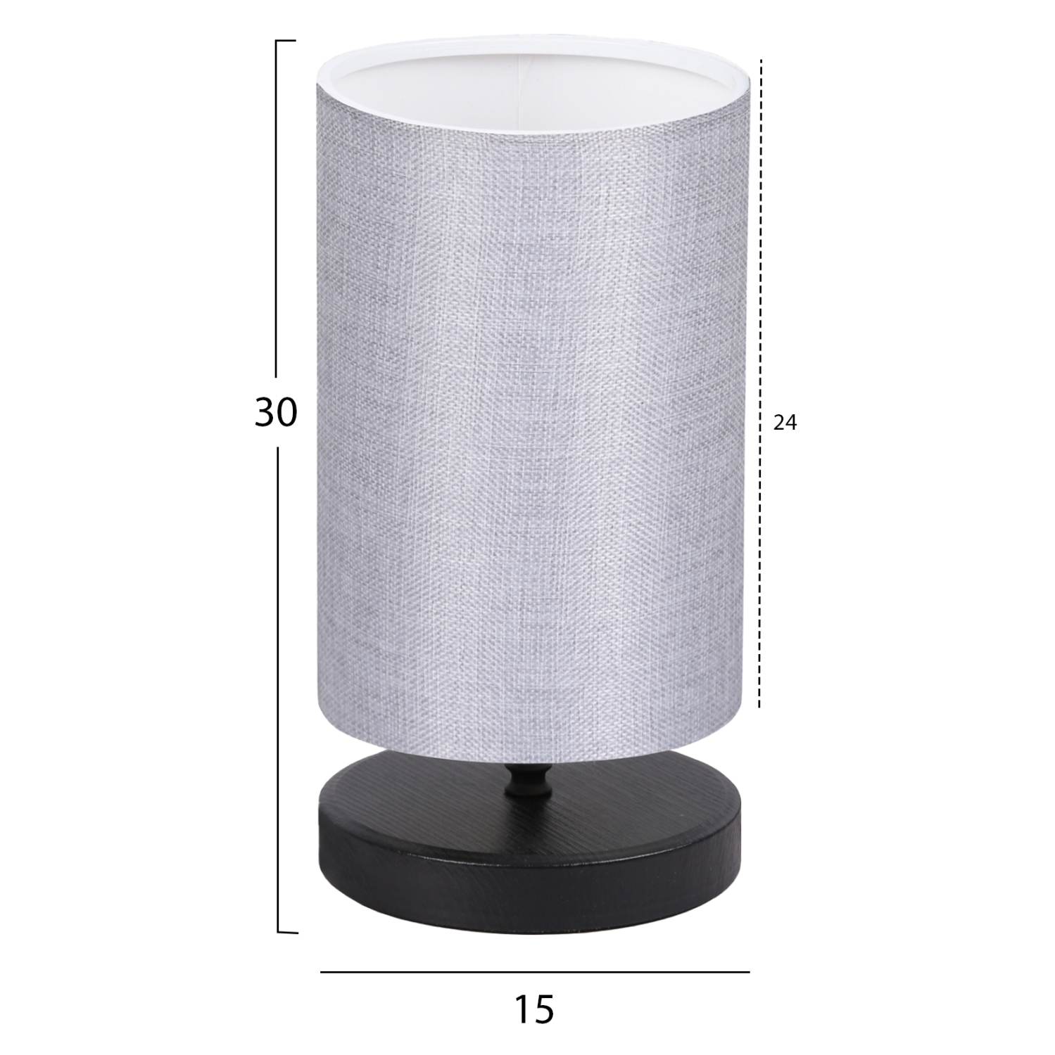 ΦΩΤΙΣΤΙΚΟ ΕΠΙΤΡΑΠΕΖΙΟ ΜΑΥΡΟ ΜΕ ΑΣΗΜΙ HM7595.03 15x30εκ. - Image 2