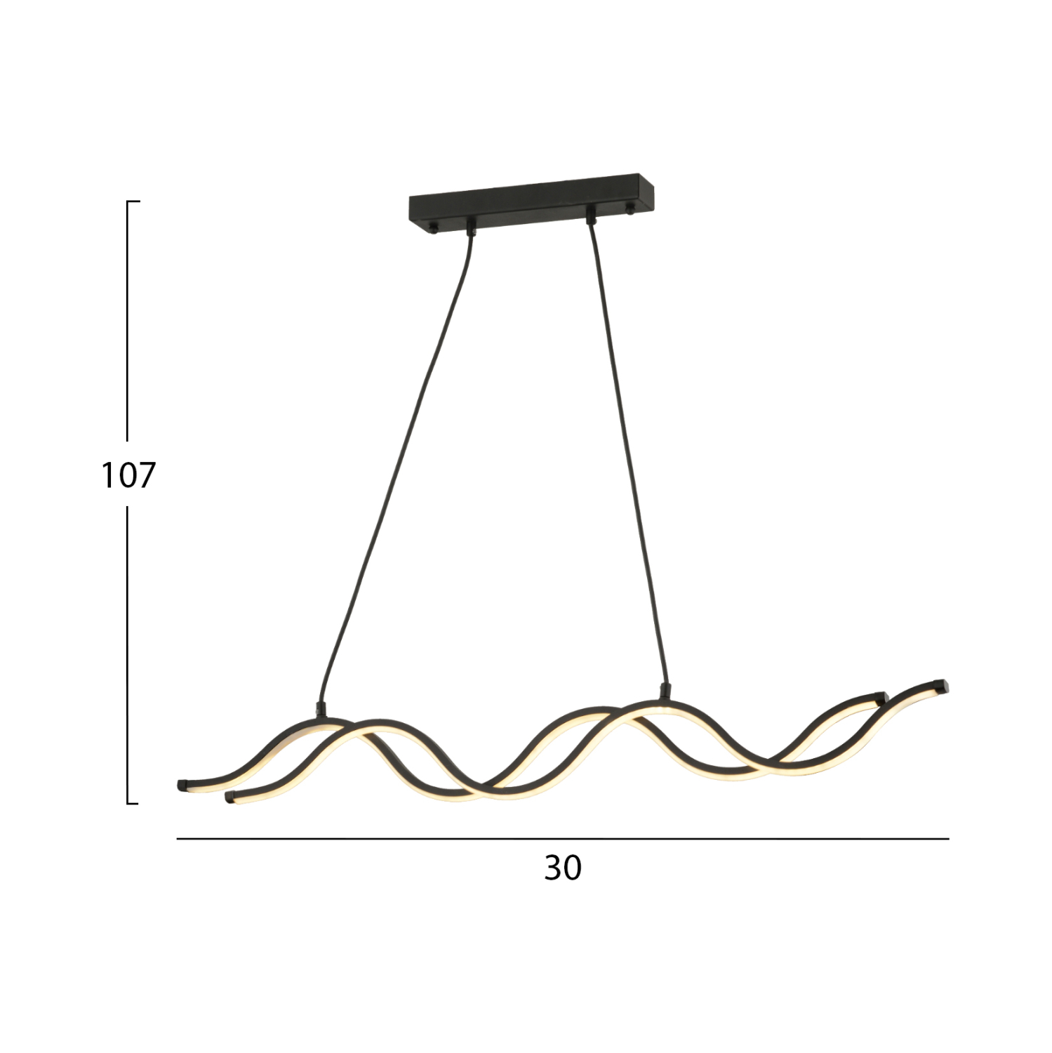 ΦΩΤΙΣΤΙΚΟ ΟΡΟΦΗΣ 2ΦΩΤΟ ΜΑΥΡΟ LED HM7389.01 30x107 εκ. - Image 2