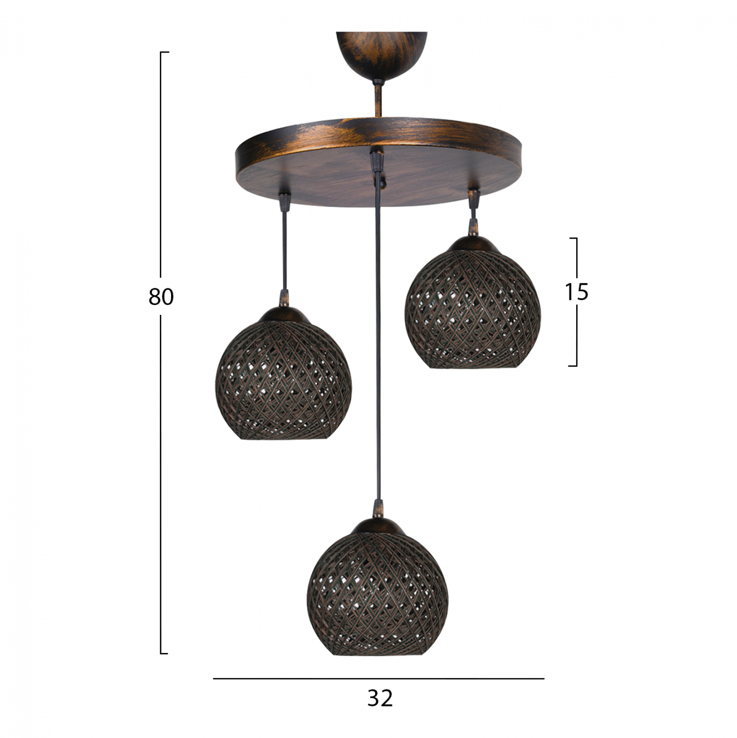 ΦΩΤΙΣΤΙΚΟ ΟΡΟΦΗΣ ΕΣΩΤΕΡΙΚΟΥ ΧΩΡΟΥ 3φωτο HM7359.03 32x32x80Υεκ. - Image 2