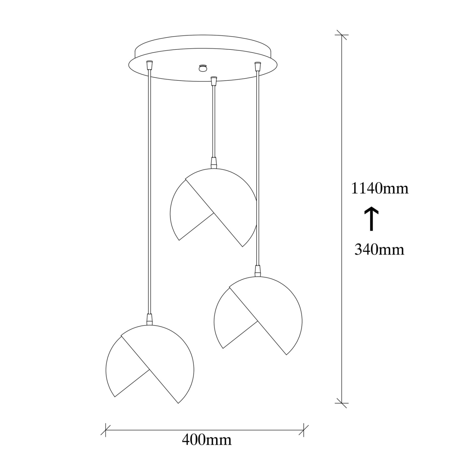 ΦΩΤΙΣΤΙΚΟ ΟΡΟΦΗΣ 3ΦΩΤΟ ΜΑΥΡΟ ΜΕ ΧΡΥΣΟ HM7245 Φ40x114 εκ. - Image 2