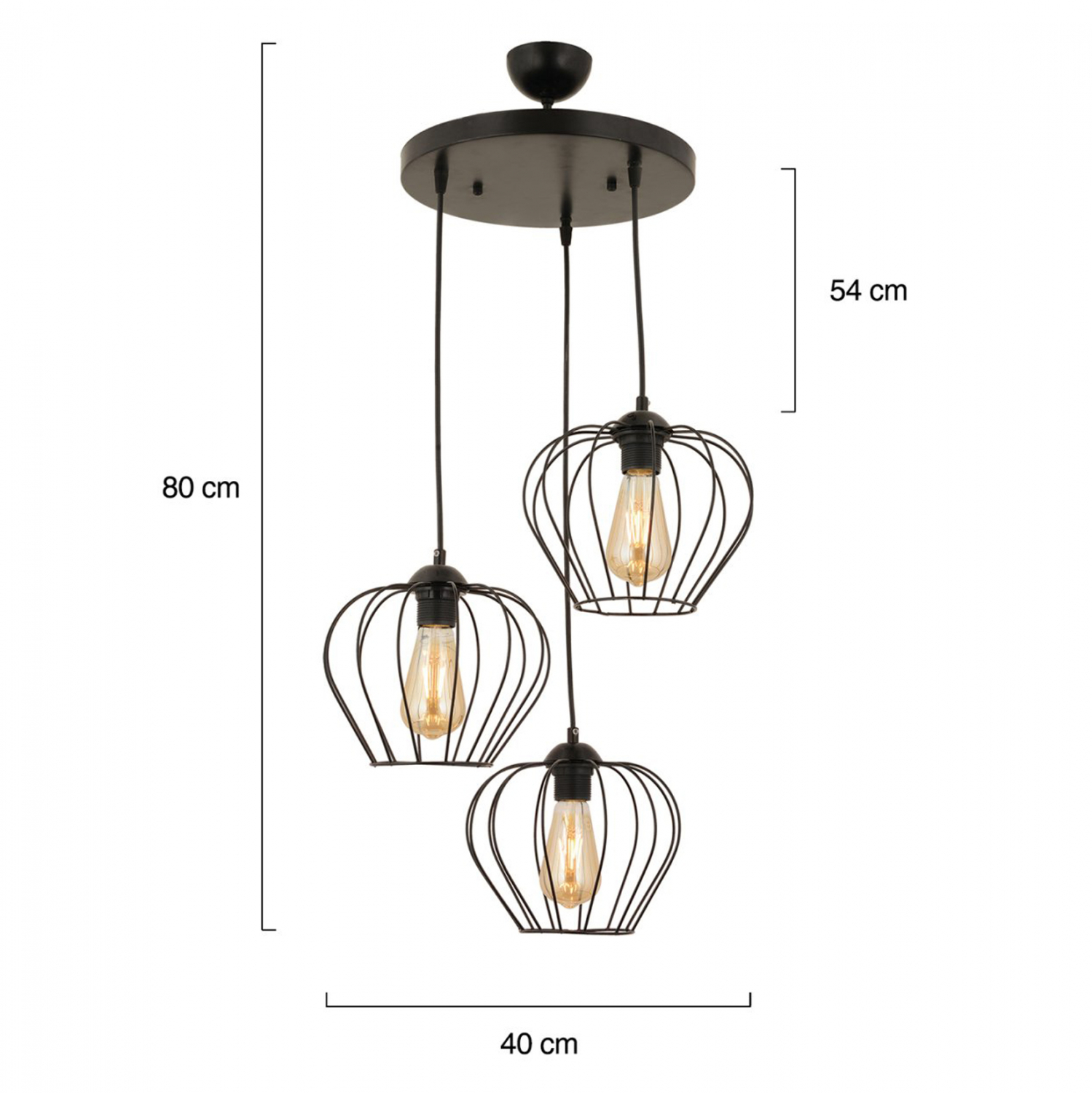 ΦΩΤΙΣΤΙΚΟ ΟΡΟΦΗΣ 3ΦΩΤΟ ΜΕΤΑΛΛΙΚΟ ΜΑΥΡΟ HM7564.01 40x80Υ εκ. - Image 2