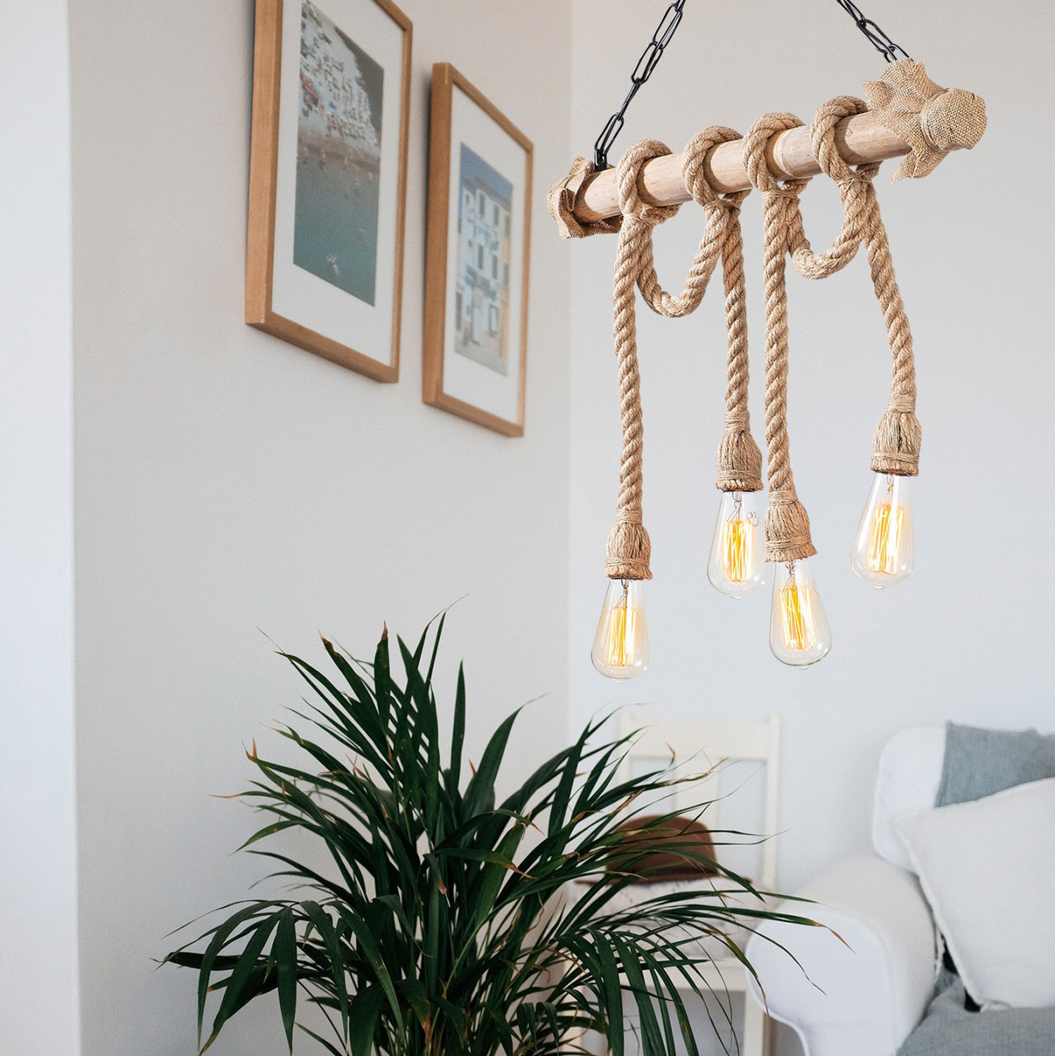 ΦΩΤΙΣΤΙΚΟ ΟΡΟΦΗΣ 4ΦΩΤΟ ΞΥΛΙΝΟ ΜΕ ΣΧΟΙΝΙ HM7321 65x8x82 εκ. - Image 4