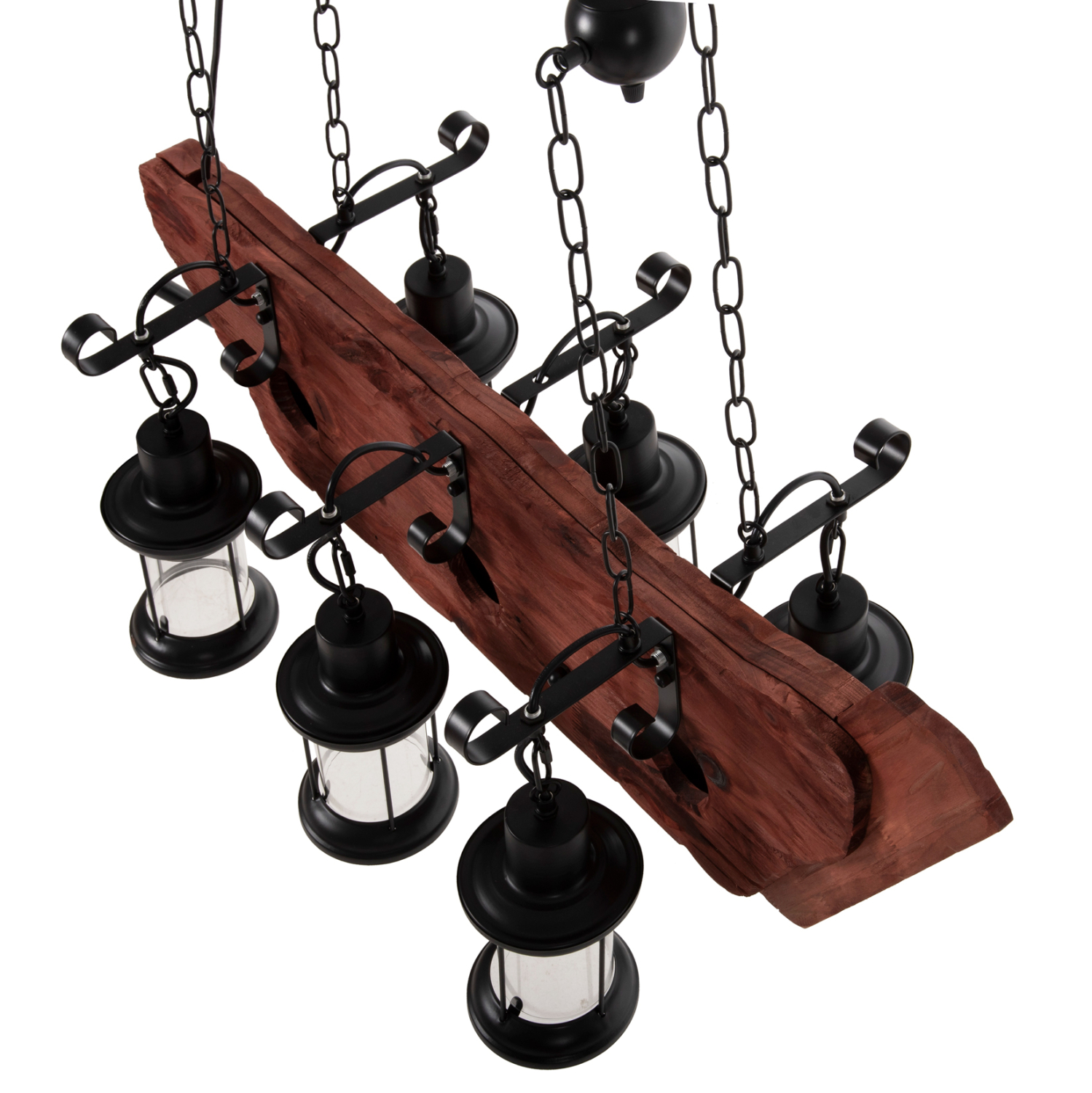 ΦΩΤΙΣΤΙΚΟ ΟΡΟΦΗΣ 6-ΦΩΤΟ ΚΡΕΜΑΣΤΟ HM4117 ΞΥΛΟ-ΜΕΤΑΛΛΟ-ΓΥΑΛΙ 116Υεκ - Image 4