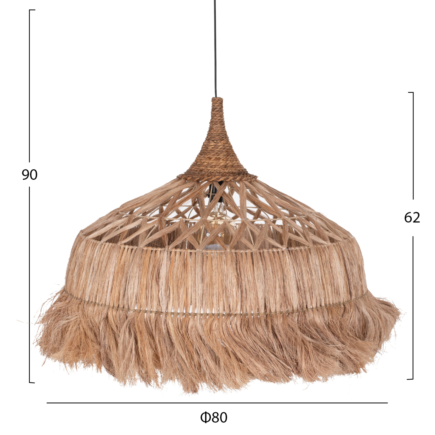 ΦΩΤΙΣΤΙΚΟ ΟΡΟΦΗΣ ΑΠΟ ΙΝΕΣ ΚΑΝΝΑΒΗΣ ΜΑΝΙΛΑΣ ΣΕ ΦΥΣΙΚΟ Φ80x62-90Yεκ.HM7780 - Image 2