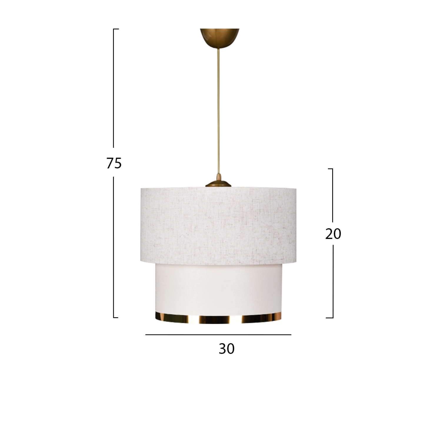 ΦΩΤΙΣΤΙΚΟ ΟΡΟΦΗΣ ΑΣΠΡΟ HM7506.01 30x75 εκ. - Image 2