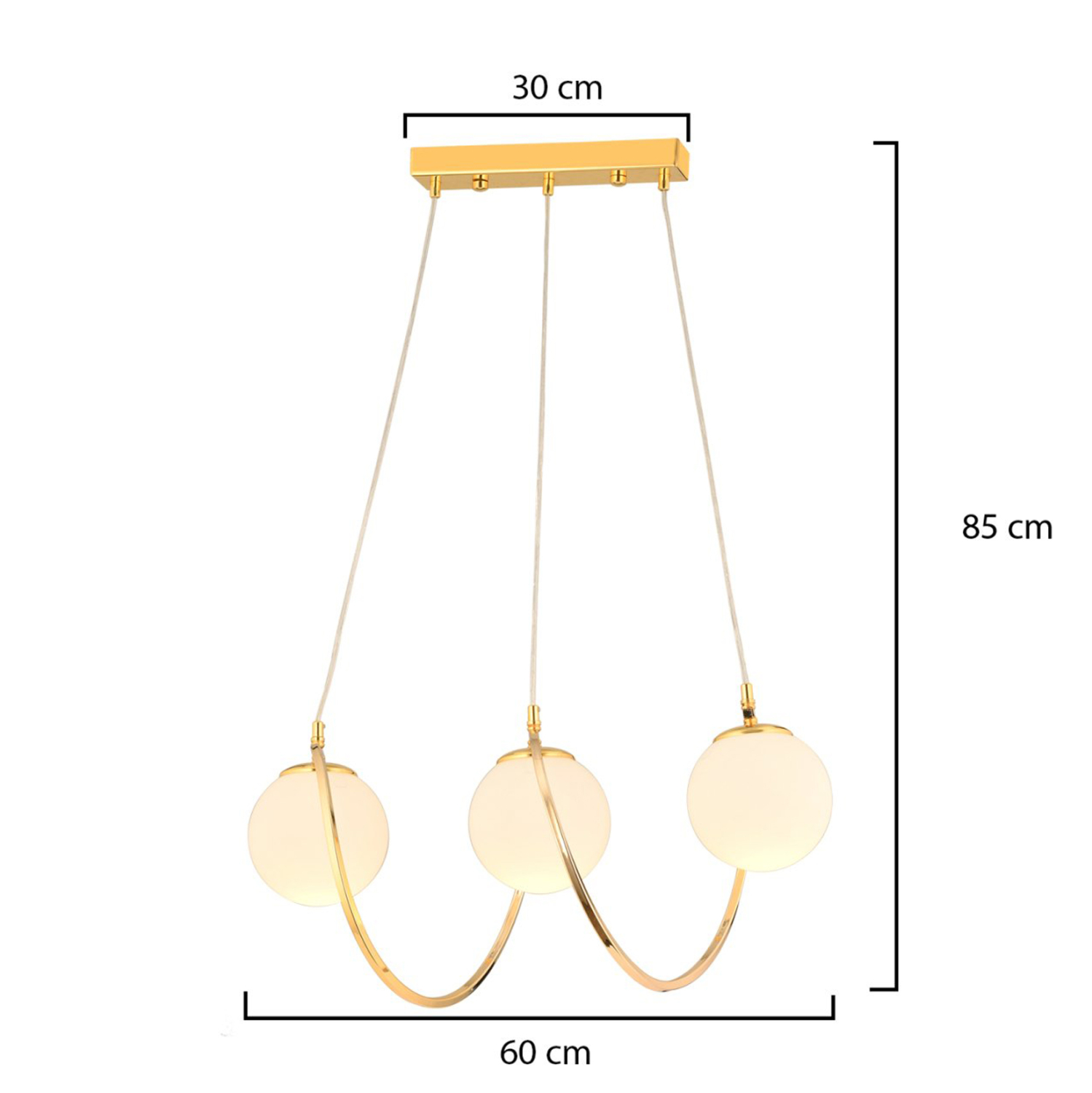 ΦΩΤΙΣΤΙΚΟ ΟΡΟΦΗΣ ΧΡΥΣΟ 3ΦΩΤΟ HM7384.02 60x85cm - Image 2