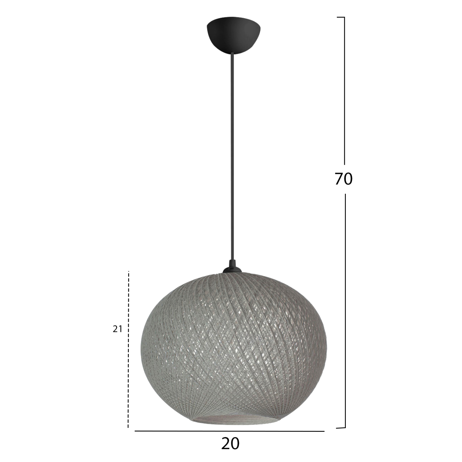 ΦΩΤΙΣΤΙΚΟ ΟΡΟΦΗΣ ΕΣΩΤΕΡΙΚΟΥ ΧΩΡΟΥ ΓΚΡΙ Φ20Χ70Υεκ. HM7626.01 - Image 2