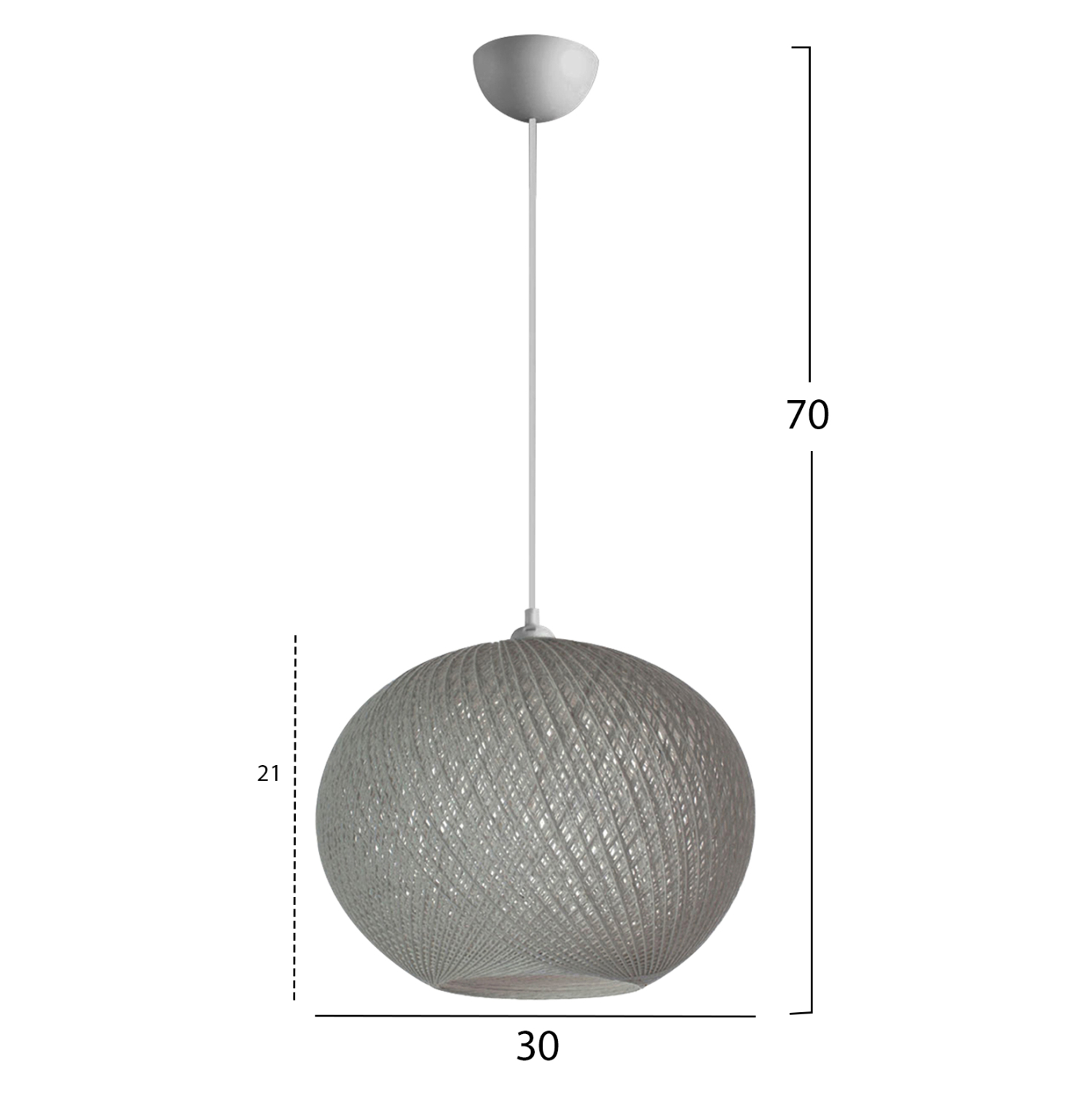 ΦΩΤΙΣΤΙΚΟ ΟΡΟΦΗΣ ΕΣΩΤΕΡΙΚΟΥ ΧΩΡΟΥ ΓΚΡΙ Φ30Χ70Υεκ. HM7625.01 - Image 2
