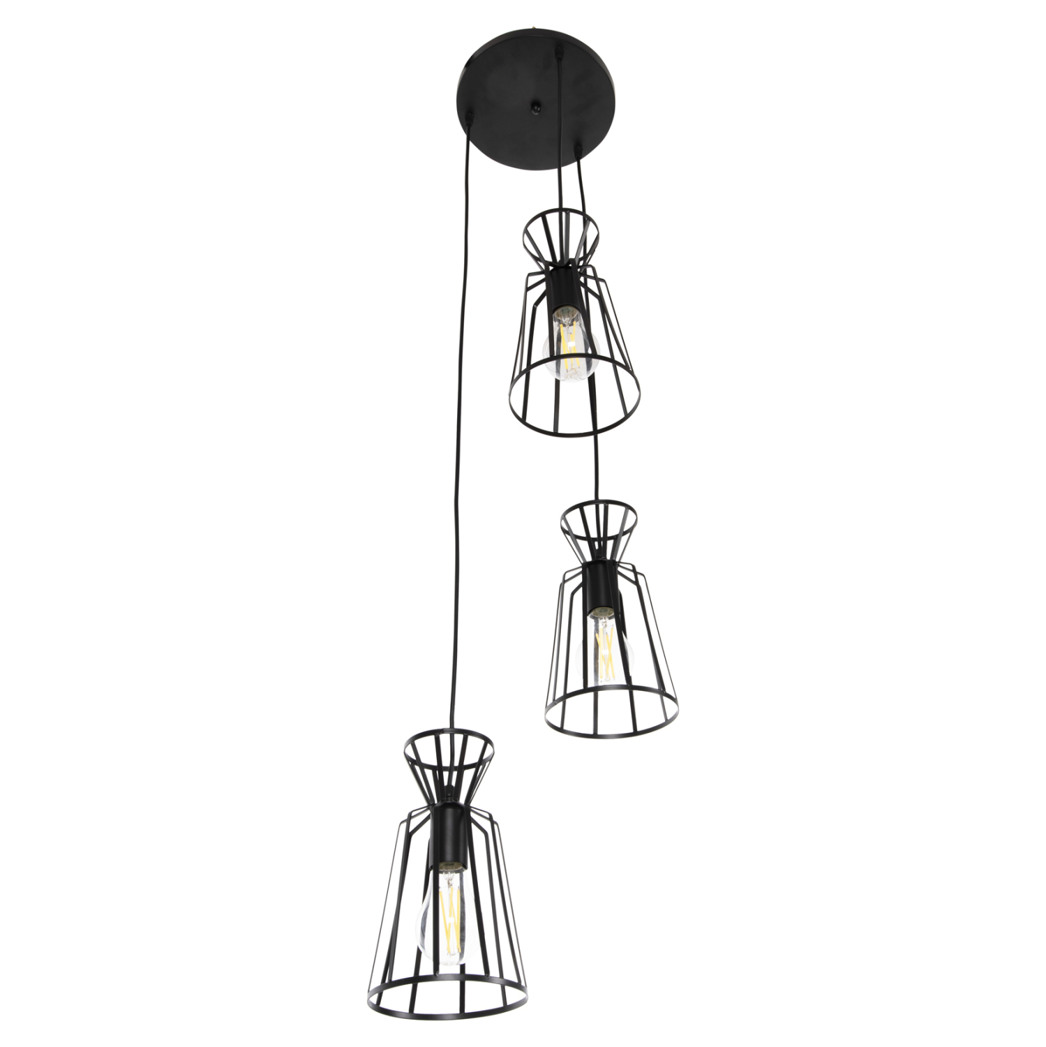 ΦΩΤΙΣΤΙΚΟ ΟΡΟΦΗΣ ΚΡΕΜΑΣΤΟ 3-ΦΩΤΟ HM4126 ΜΕΤΑΛΛΙΚΑ ΚΑΠΕΛΑΚΙΑ Φ23x124Υεκ. - Image 3