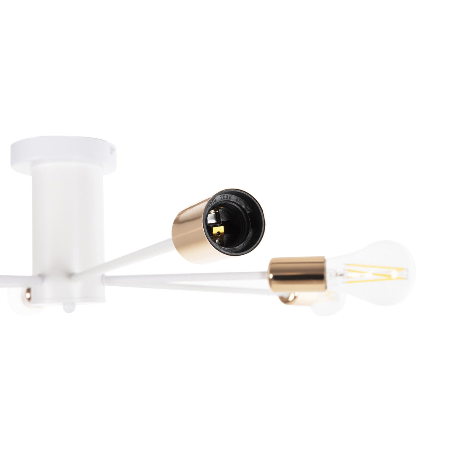 ΦΩΤΙΣΤΙΚΟ ΟΡΟΦΗΣ ΚΡΕΜΑΣΤΟ 6-ΦΩΤΟ HM4123 ΛΕΥΚΟ ΜΕΤΑΛΛΟ 77x77x18Υ εκ. - Image 5