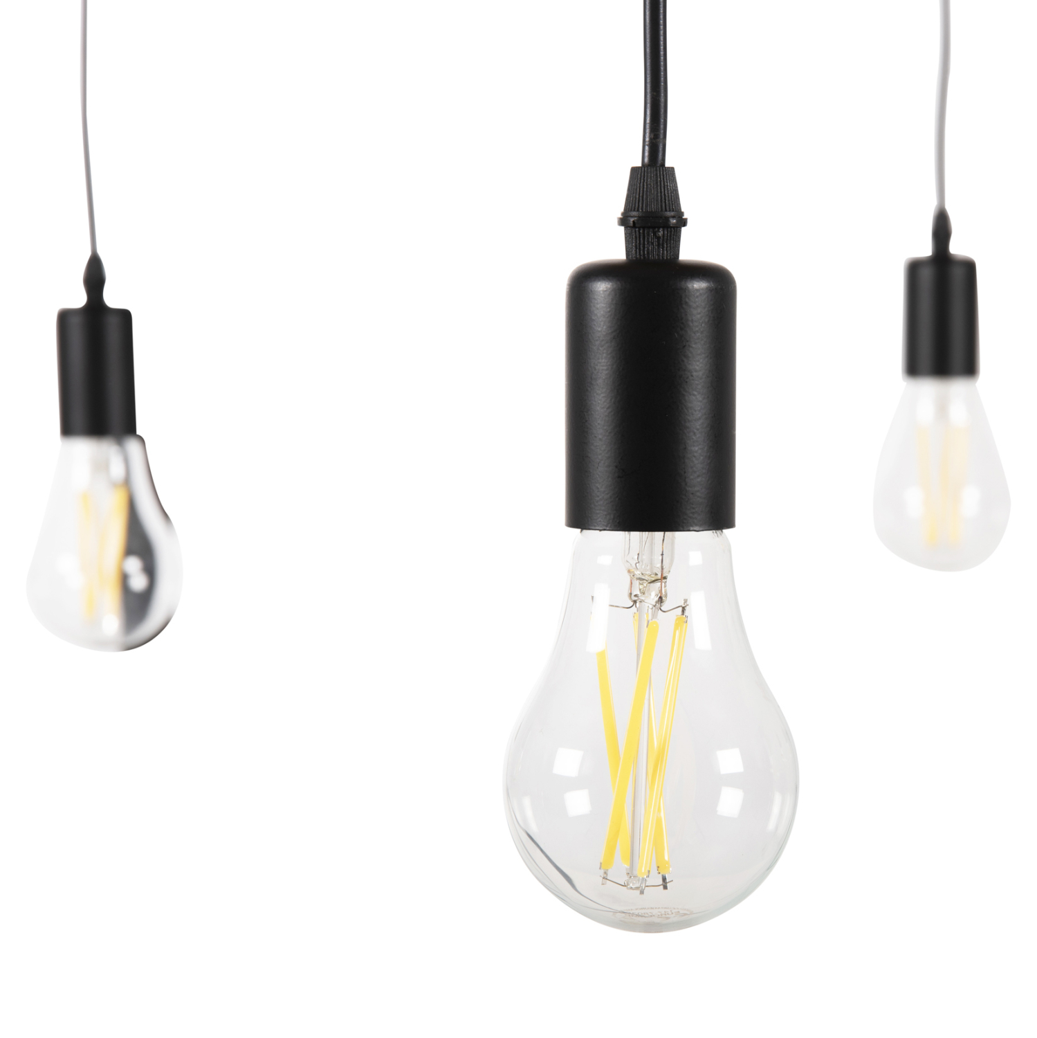 ΦΩΤΙΣΤΙΚΟ ΟΡΟΦΗΣ ΚΡΕΜΑΣΤΟ 6-ΦΩΤΟ HM4175 ΜΑΥΡΟ ΜΕΤΑΛΛΙΚΟ-ΜΑΥΡΑ ΚΑΛΩΔΙΑ Φ100x180Υ - Image 3