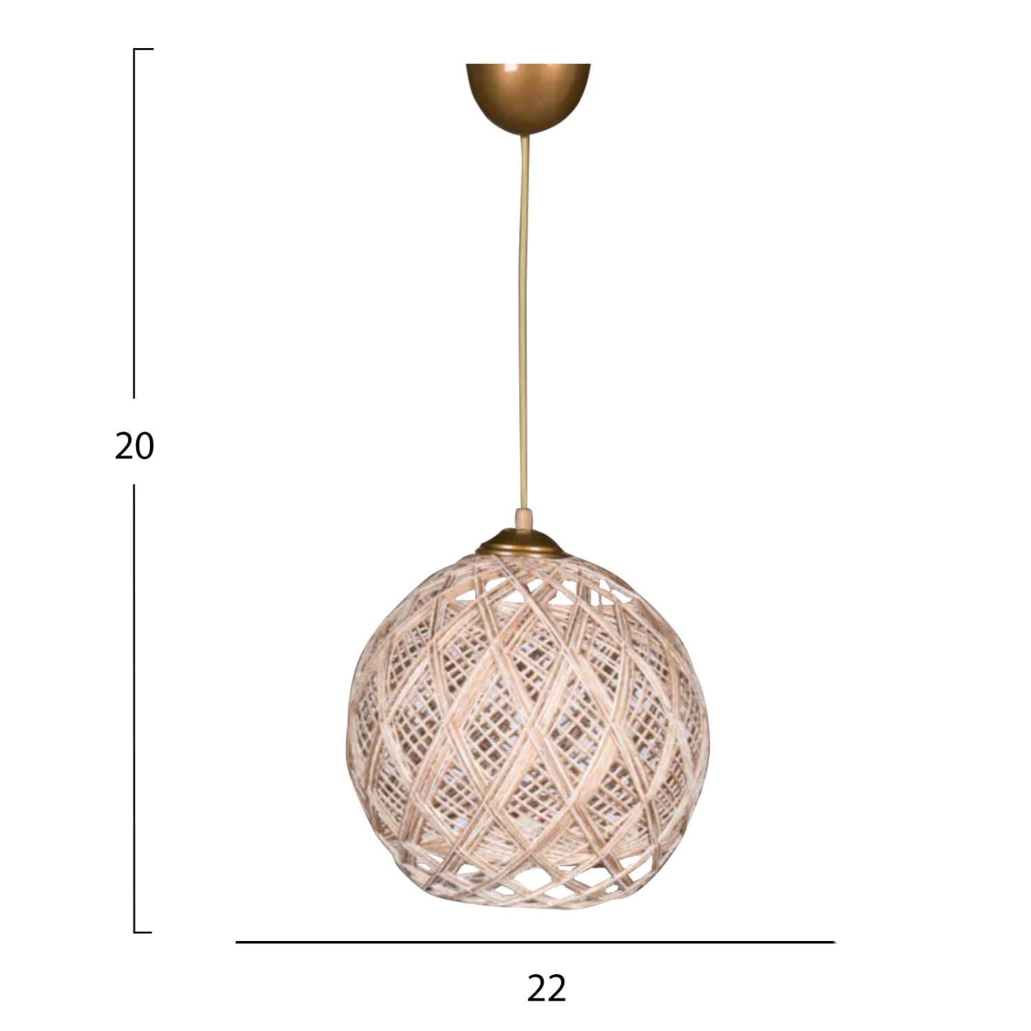 ΦΩΤΙΣΤΙΚΟ ΟΡΟΦΗΣ ΕΣΩΤΕΡΙΚΟΥ ΧΩΡΟΥ ΚΡΕΜΑΣΤΟ ΑΠΟ ΣΧΟΙΝΙ ΕΚΡΟΥ HM7644.02 22x18x20Y εκ. - Image 2