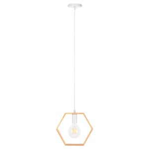 ΦΩΤΙΣΤΙΚΟ ΟΡΟΦΗΣ ΚΡΕΜΑΣΤΟ HM4070 ΞΥΛΙΝΟ ΕΞΑΓΩΝΟ ΚΑΠΕΛΟ-ΛΕΥΚΟ ΚΑΛΩΔΙΟ 25,5Χ122,5Υ