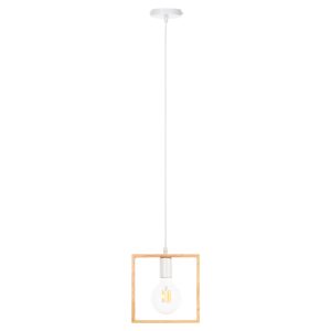 ΦΩΤΙΣΤΙΚΟ ΟΡΟΦΗΣ ΚΡΕΜΑΣΤΟ HM4071 ΞΥΛΙΝΟ TΕΤΡΑΓΩΝΟ ΚΑΠΕΛΟ-ΛΕΥΚΟ ΚΑΛΩΔΙΟ 20Χ125Υ