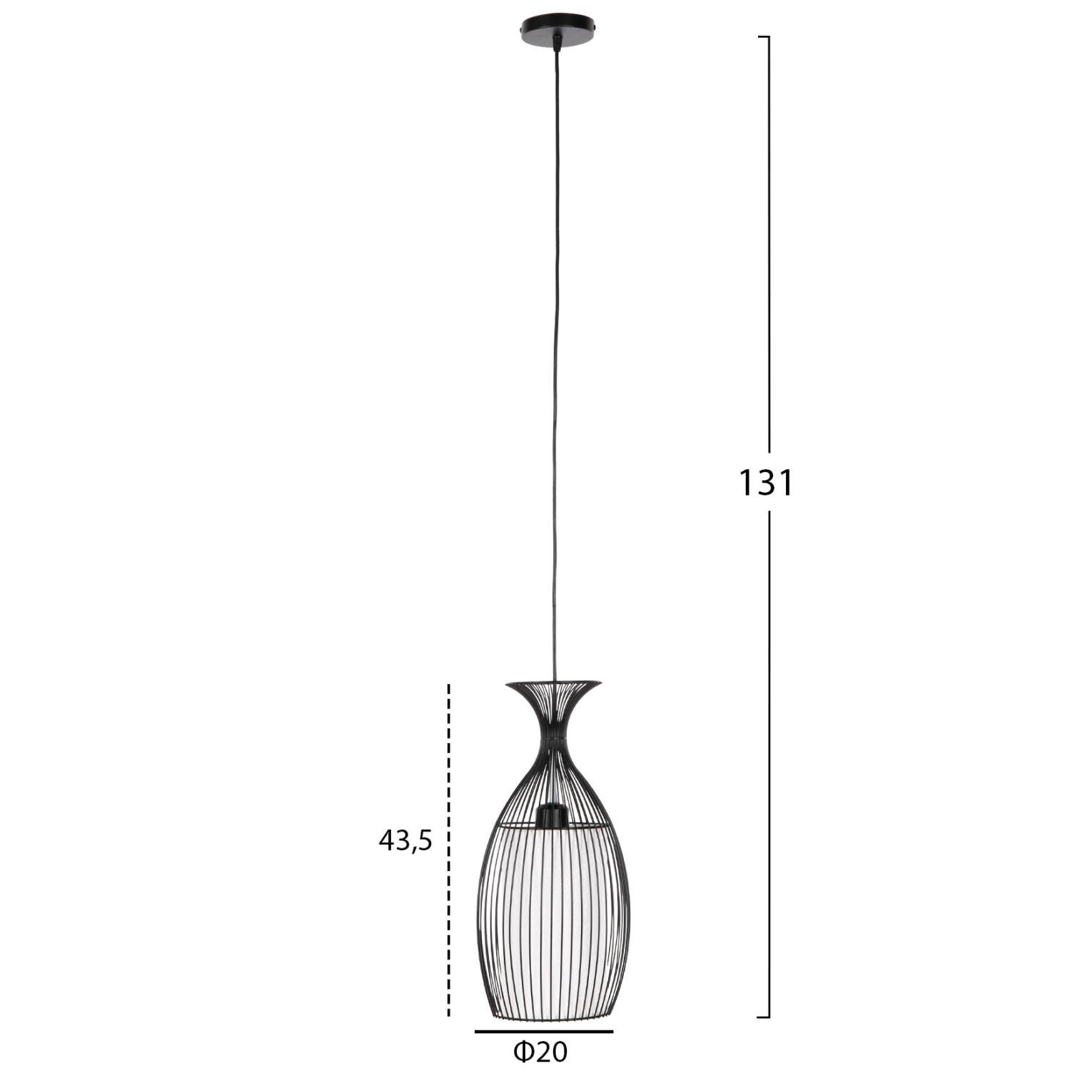 ΦΩΤΙΣΤΙΚΟ ΟΡΟΦΗΣ ΚΡΕΜΑΣΤΟ HM4186 ΜΑΥΡΟ ΜΕΤΑΛΛΟ 20x20x131Υεκ. - Image 2