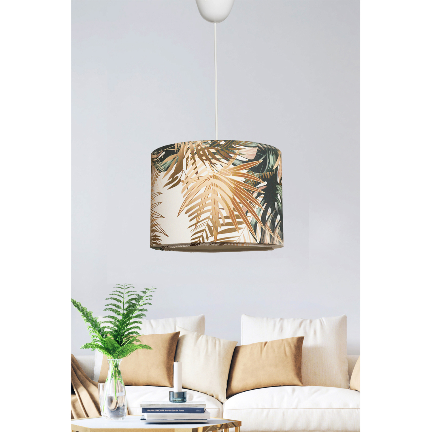 ΦΩΤΙΣΤΙΚΟ ΟΡΟΦΗΣ ΚΡΕΜΑΣΤΟ HM7364 ΜΕΤΑΛΛΟ ΚΑΙ ΥΦΑΣΜΑ TROPICAL 28x28x65Υ εκ. - Image 3