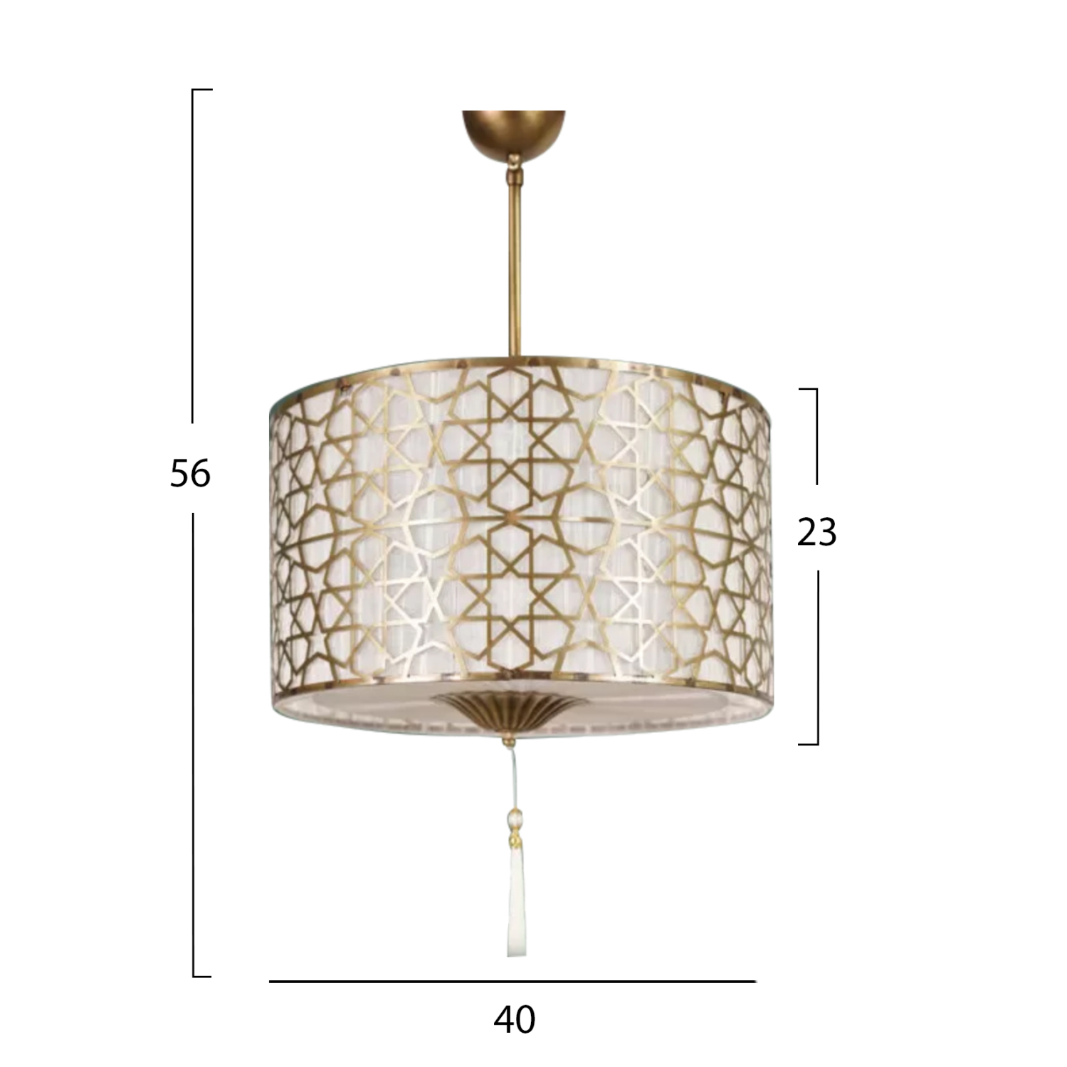 ΦΩΤΙΣΤΙΚΟ ΟΡΟΦΗΣ ΚΡΕΜΑΣΤΟ ΜΕ ΦΟΥΝΤΑ ΧΡΥΣΟ HM7647.01 Φ40x56Y εκ. - Image 2