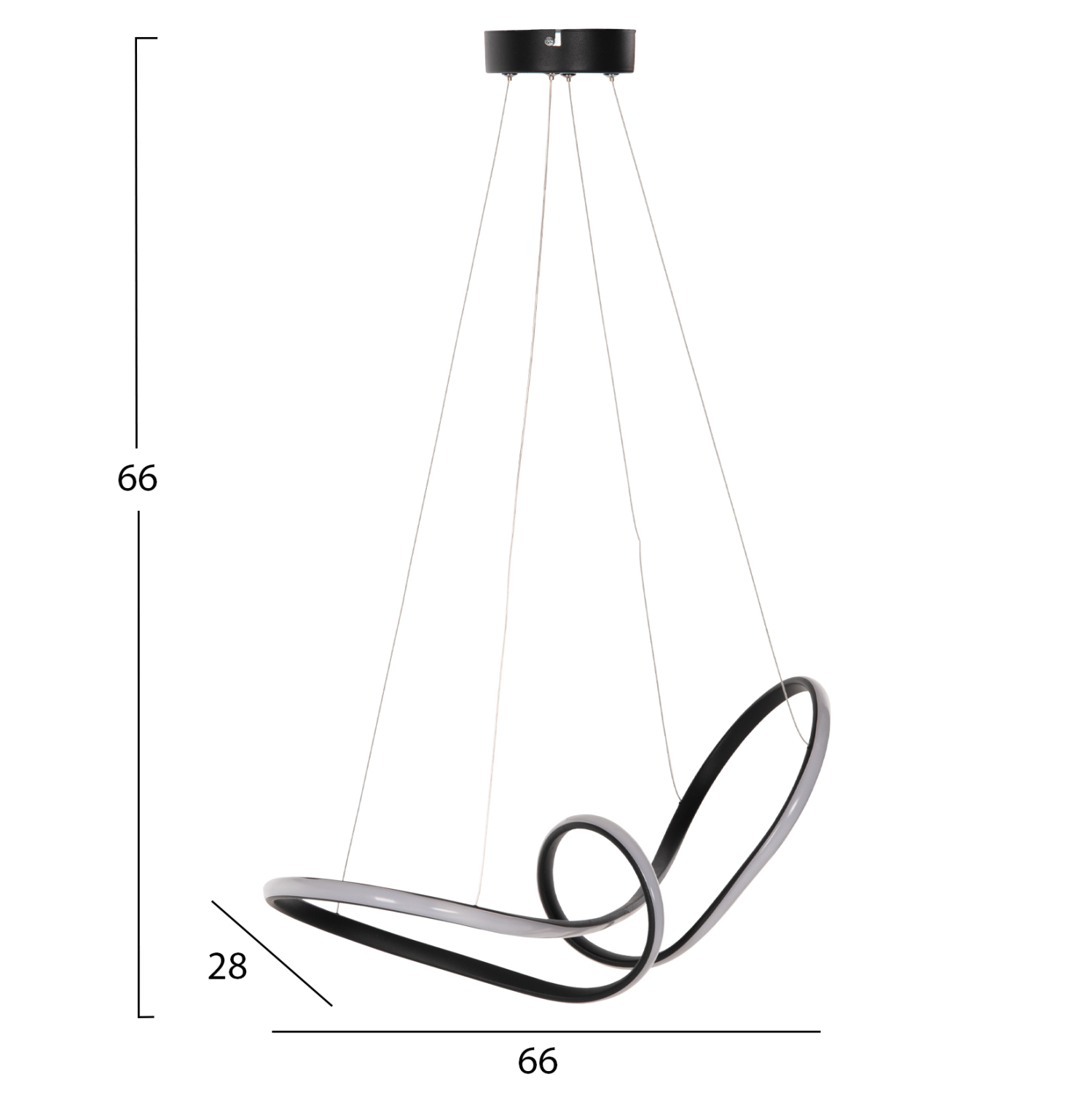 ΦΩΤΙΣΤΙΚΟ ΟΡΟΦΗΣ ΜΑΥΡΟ LED HM7522.03 52x28x66Υ εκ. - Image 2