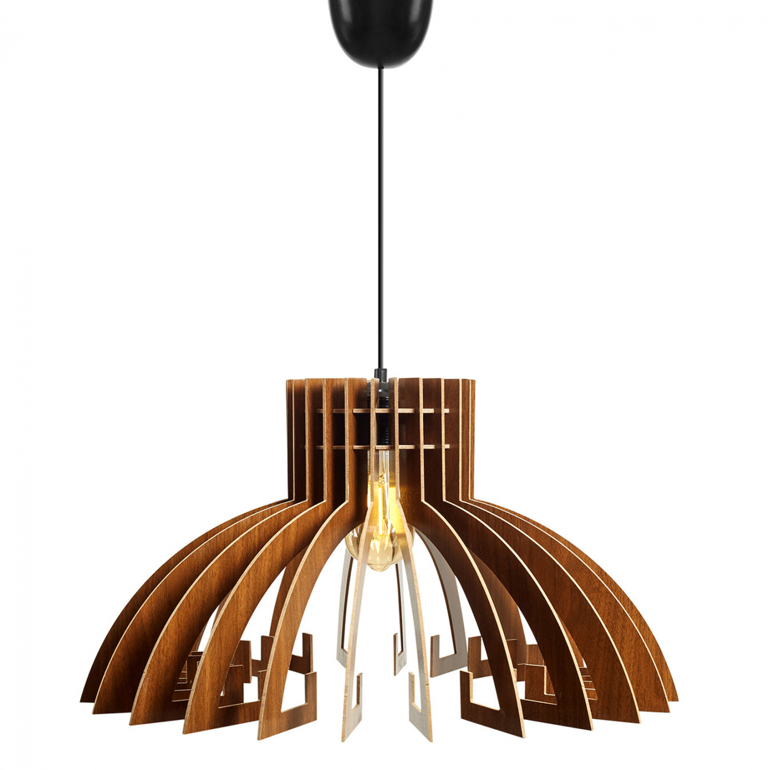 ΦΩΤΙΣΤΙΚΟ ΟΡΟΦΗΣ ΞΥΛΙΝΟ ΚΡΕΜΑΣΤΟ ΚΑΡΥΔΙ HM7350.01 Φ54x65Υ εκ. - Image 3