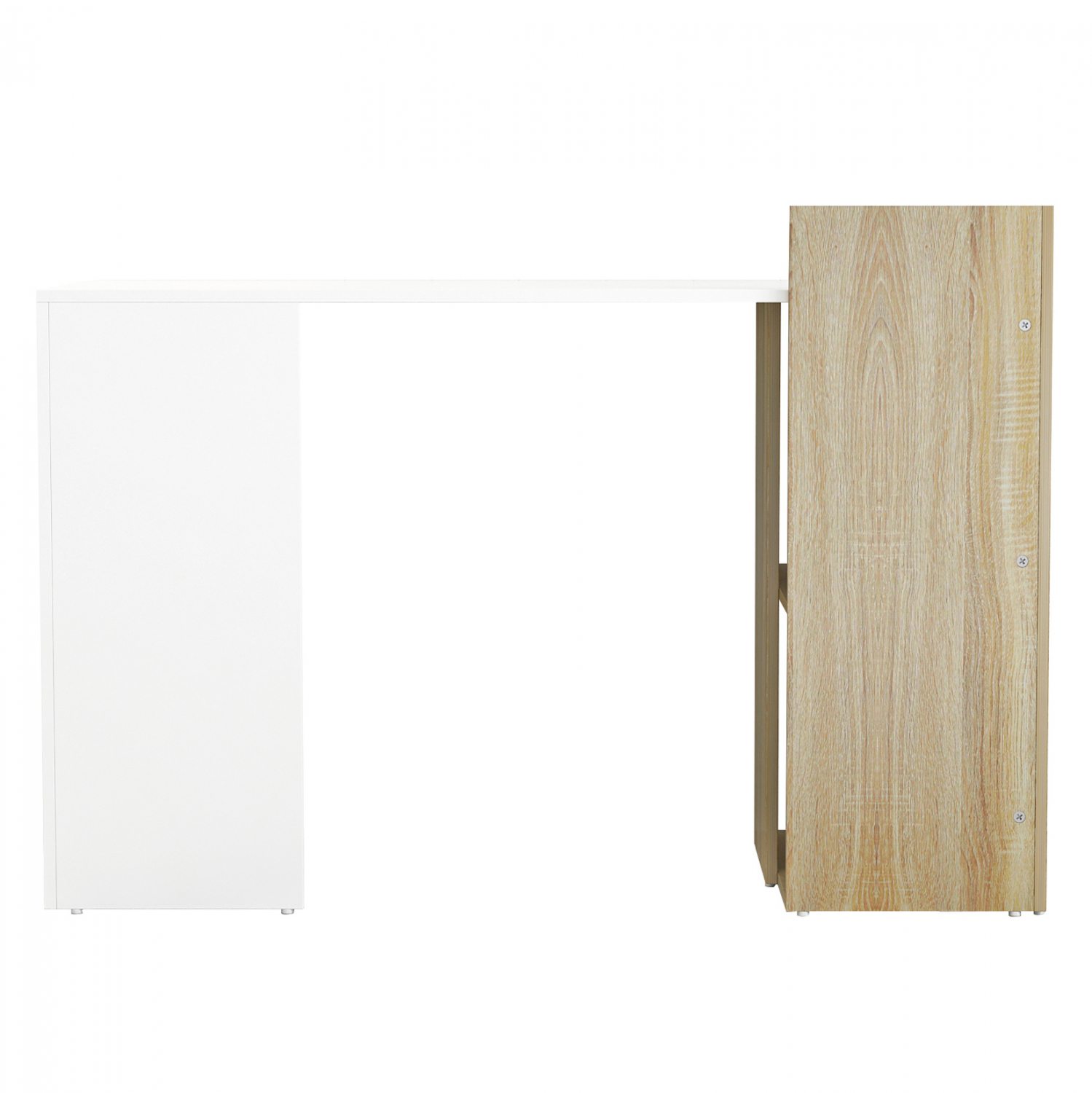 ΓΡΑΦΕΙΟ ΜΕΛΑΜΙΝΗΣ ΜΕ ΡΑΦΙΑ SYNDYA HM8994.02 SONAMA ΛΕΥΚΟ 112x55x85Y εκ. - Image 4