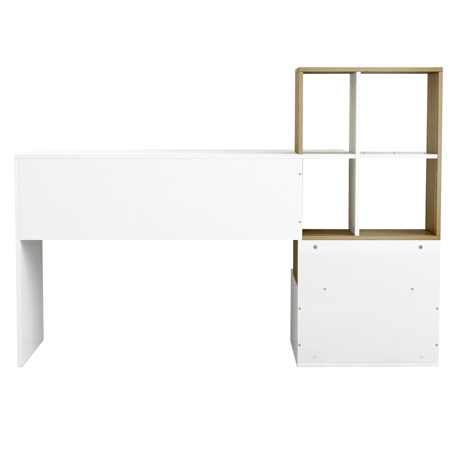 ΓΡΑΦΕΙΟ ΜΕΛΑΜΙΝΗΣ ΜΕ ΒΙΒΛΙΟΘΗΚΗ SYNDYA HM8993.02 ΛΕΥΚΟ SONAMA 149x48x105Y εκ. - Image 4