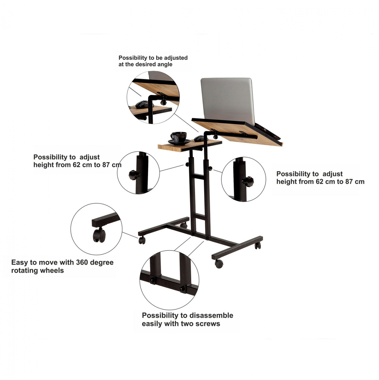 ΓΡΑΦΕΙΟ ΡΥΘΜΙΖΟΜΕΝΟ ΓΙΑ LAPTOP HM8977.01 67x45,4x62-87 εκ. - Image 9