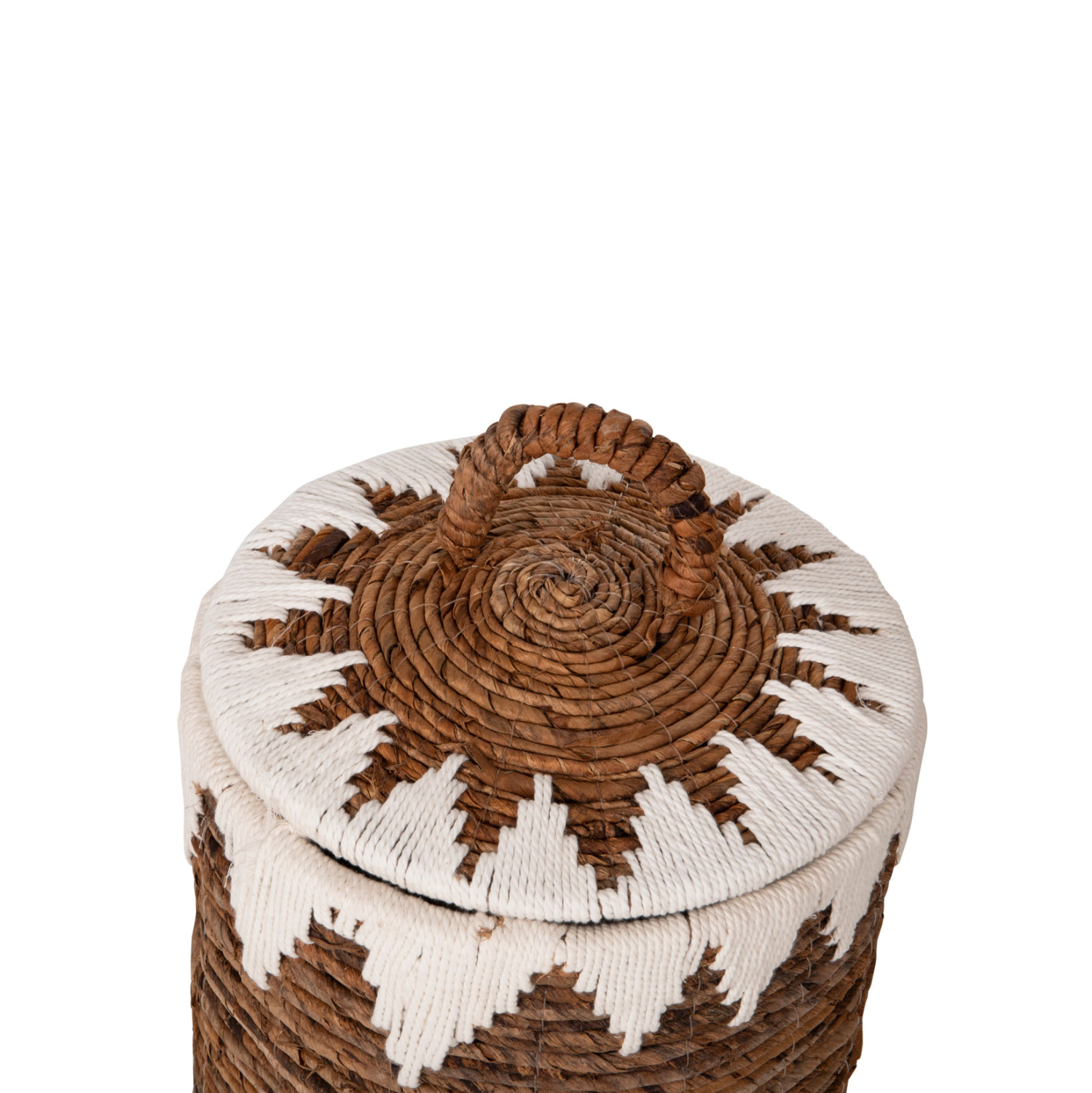 ΚΑΛΑΘΙΑ ΨΑΘΙΝΑ ΣΤΡΟΓΓΥΛΑ ΜΕ ΚΑΠΑΚΙ ΣΕΤ 3τμχ HM4306 ΣΕ ΦΥΣΙΚΟ-ΛΕΥΚΟ Φ42x63Υεκ. - Image 5