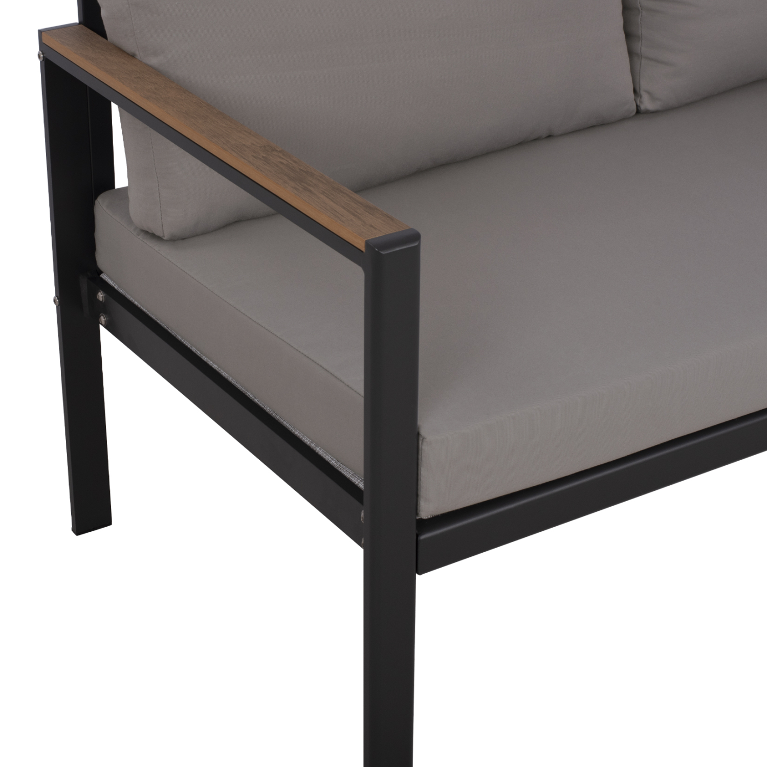 ΚΑΝΑΠΕΣ 2-ΘΕΣΙΟΣ SAFIYA HM5523.02 ΑΛΟΥΜΙΝΙΟ ΑΝΘΡΑΚΙ--ΓΚΡΙ ΜΑΞΙΛΑΡΙΑ 144x70x85Υεκ - Image 6