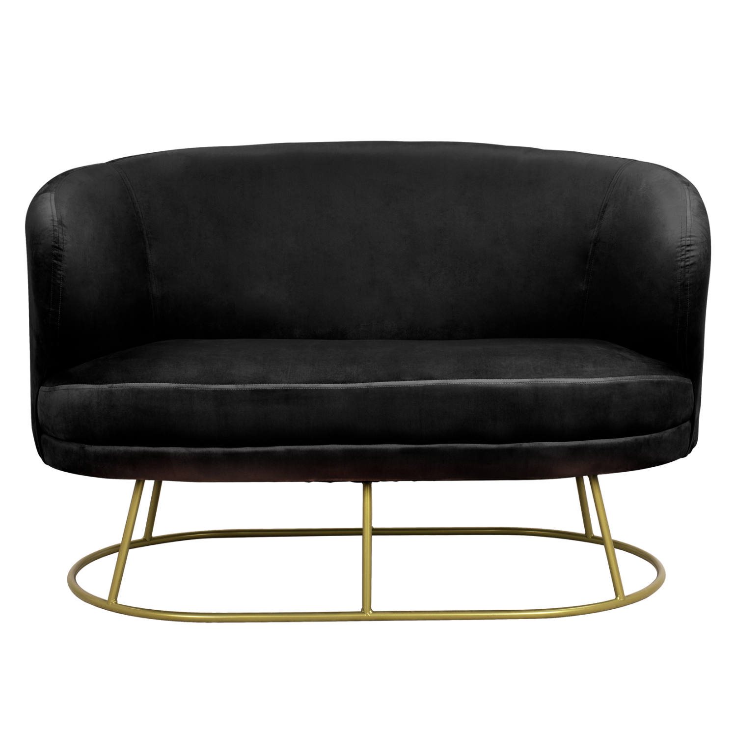 ΚΑΝΑΠΕΣ 2ΘΕΣΙΟΣ ARIEN HM8492.04 ΑΠΟ ΒΕΛΟΥΔΟ ΜΑΥΡΟ ΜΕ ΧΡΥΣΗ ΒΑΣΗ 125Χ80Χ84Υ εκ. - Image 3