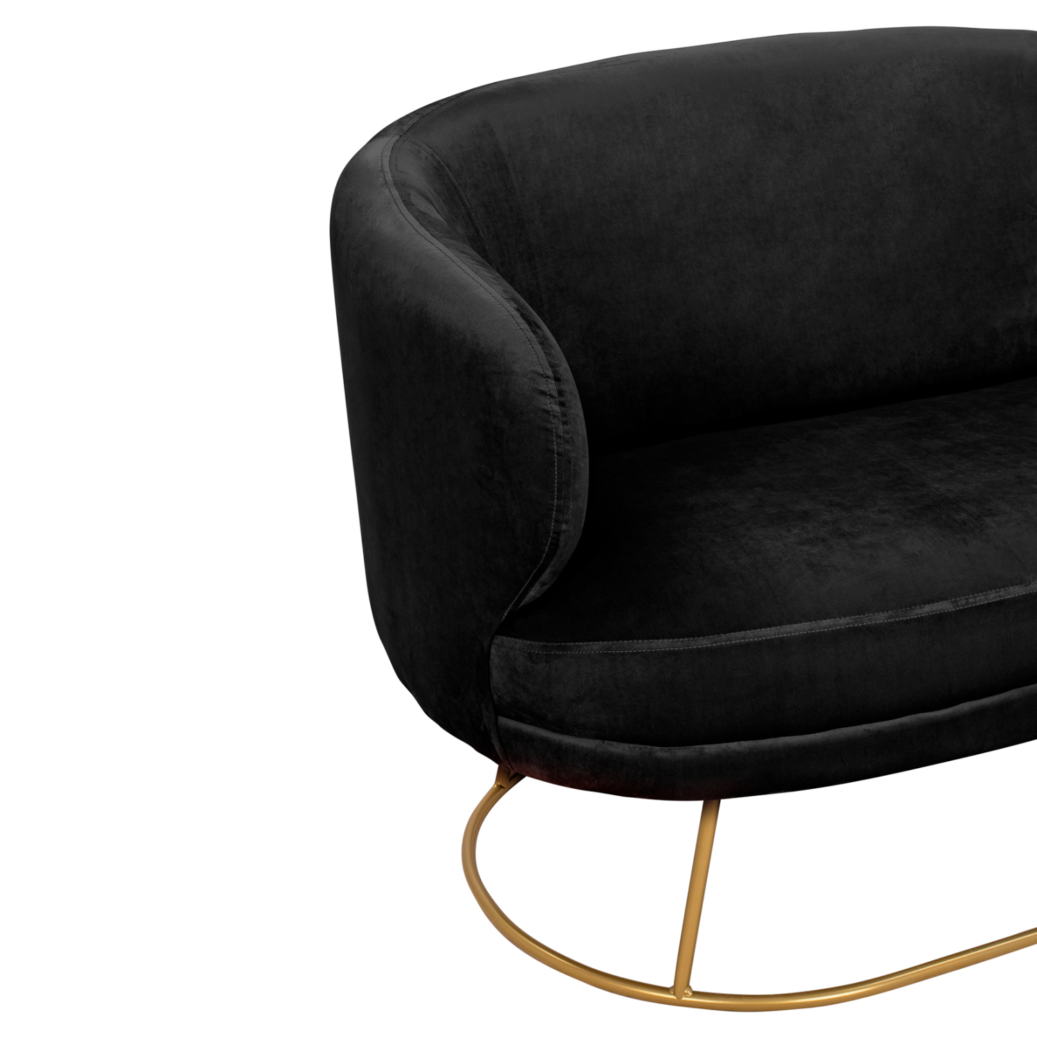 ΚΑΝΑΠΕΣ 2ΘΕΣΙΟΣ ARIEN HM8492.04 ΑΠΟ ΒΕΛΟΥΔΟ ΜΑΥΡΟ ΜΕ ΧΡΥΣΗ ΒΑΣΗ 125Χ80Χ84Υ εκ. - Image 4