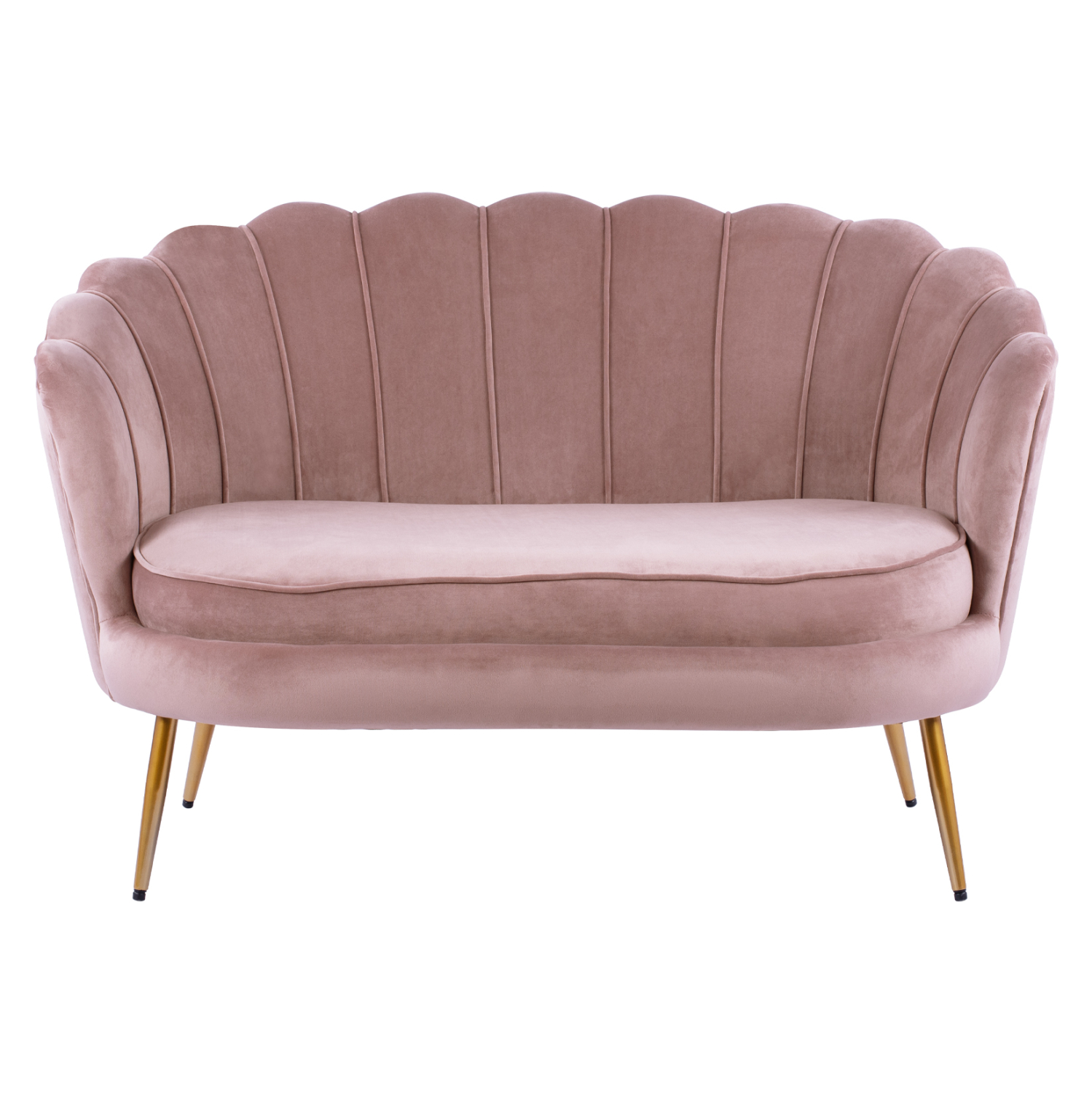 ΚΑΝΑΠΕΣ 2ΘΕΣΙΟΣ COQUILLE HM8627.02 ΑΠΟ ΒΕΛΟΥΔΟ ΣΑΠΙΟ ΜΗΛΟ & ΧΡΥΣΑ ΠΟΔΙΑ 130x81x86εκ. - Image 3