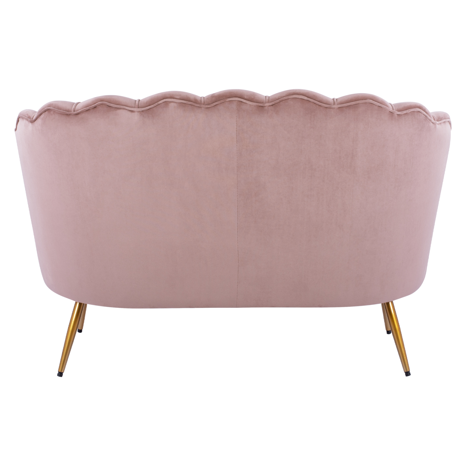 ΚΑΝΑΠΕΣ 2ΘΕΣΙΟΣ COQUILLE HM8627.02 ΑΠΟ ΒΕΛΟΥΔΟ ΣΑΠΙΟ ΜΗΛΟ & ΧΡΥΣΑ ΠΟΔΙΑ 130x81x86εκ. - Image 4