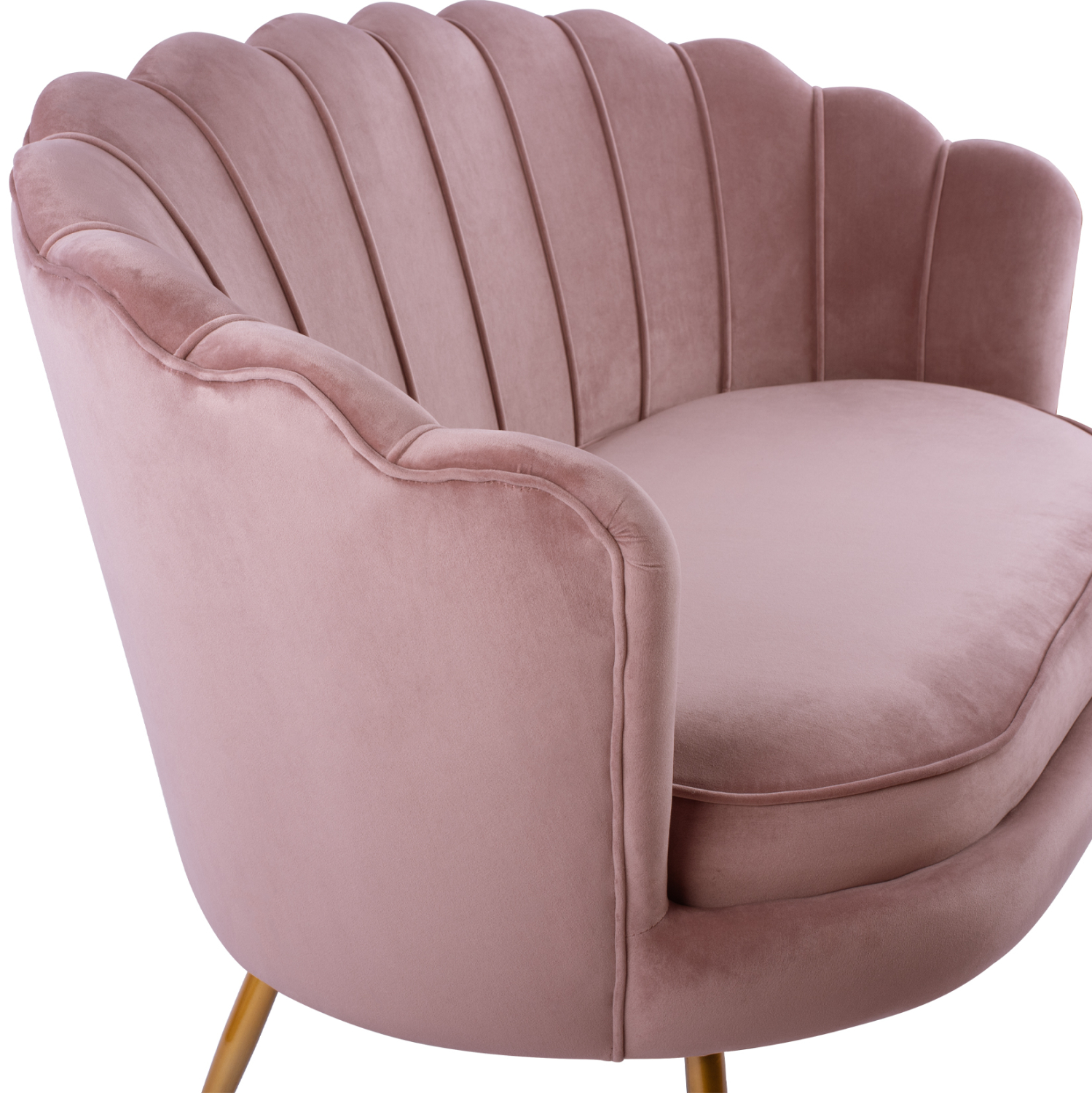 ΚΑΝΑΠΕΣ 2ΘΕΣΙΟΣ COQUILLE HM8627.02 ΑΠΟ ΒΕΛΟΥΔΟ ΣΑΠΙΟ ΜΗΛΟ & ΧΡΥΣΑ ΠΟΔΙΑ 130x81x86εκ. - Image 7