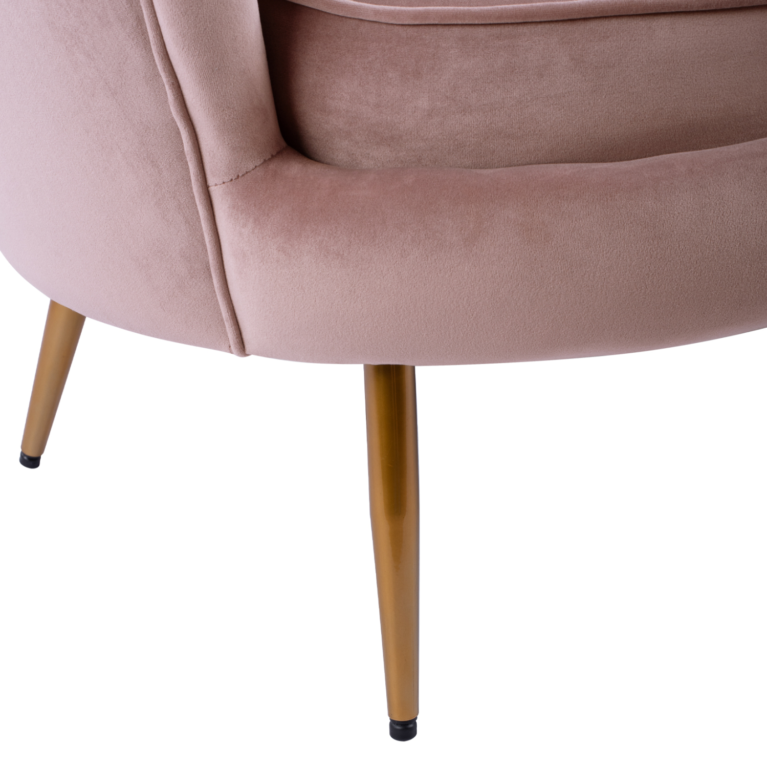 ΚΑΝΑΠΕΣ 2ΘΕΣΙΟΣ COQUILLE HM8627.02 ΑΠΟ ΒΕΛΟΥΔΟ ΣΑΠΙΟ ΜΗΛΟ & ΧΡΥΣΑ ΠΟΔΙΑ 130x81x86εκ. - Image 9