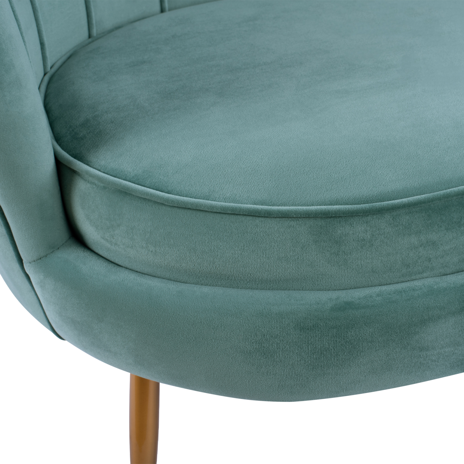 ΚΑΝΑΠΕΣ 2ΘΕΣΙΟΣ COQUILLE HM8627.07 ΑΠΟ ΦΥΣΤΙΚΙ ΒΕΛΟΥΔΟ ΜΕ ΧΡΥΣΑ ΠΟΔΙΑ 130x81x86Υ εκ. - Image 5