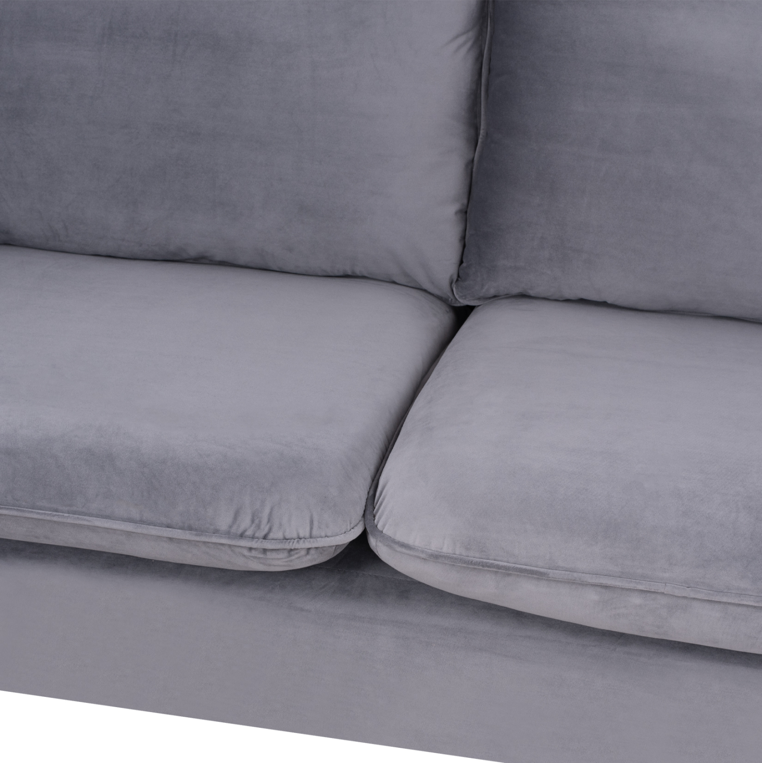 ΚΑΝΑΠΕΣ KAREN 3ΘΕΣΙΟΣ ΓΚΡΙ ΒΕΛΟΥΔΟ & ΜΕΤΑΛΛΙΚΑ ΠΟΔΙΑ ΧΡΩΜΙΟΥ HM3136.31 208x81x95 εκ. - Image 6