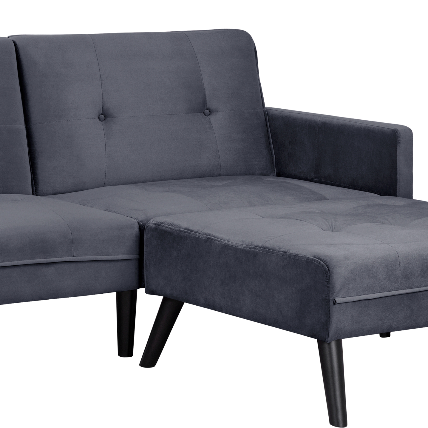 ΚΑΝΑΠΕΣ ΓΩΝΙΑ ΚΡΕΒΑΤΙ HM3151.01 LIVIA ΒΕΛΟΥΔΟ ΓΚΡΙ ΜΕ ΥΠΟΠΟΔΙΟ 211X158X83Y εκ. - Image 7