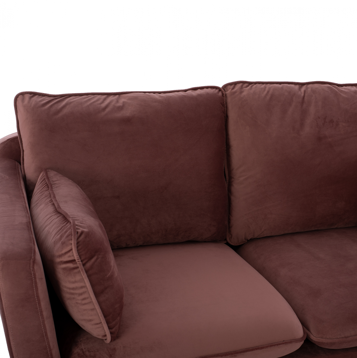 ΚΑΝΑΠΕΣ KAREN 2ΘΕΣΙΟΣ ΣΑΠΙΟ ΜΗΛΟ ΒΕΛΟΥΔΟ & ΜΕΤΑΛ ΠΟΔΙΑ ΧΡΥΣΑ HM3136.22 152x84x95 εκ. - Image 4