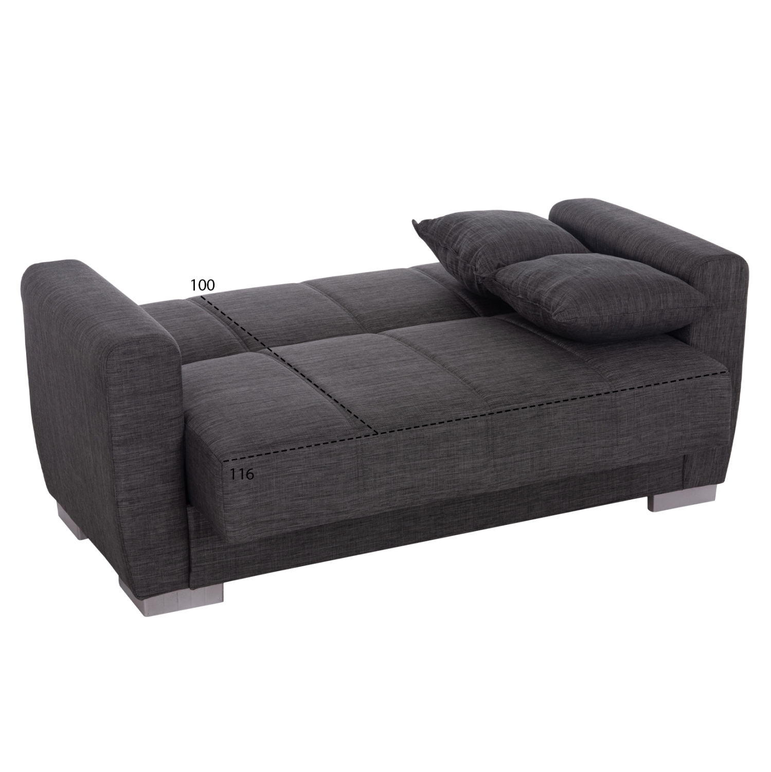 ΚΑΝΑΠΕΣ ΚΡΕΒΑΤΙ POLYA ΔΙΘΕΣΙΟΣ ΓΚΡΙ HM3241.03 153x87x77Υεκ. - Image 3