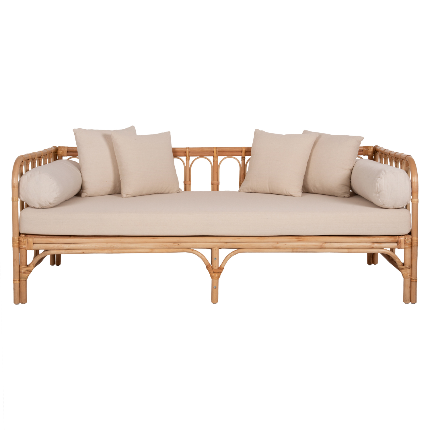 ΚΑΝΑΠΕΣ-ΚΡΕΒΑΤΙ ΕΞ. ΧΩΡΟΥ LIGNANO HM9660 RATTAΝ ΦΥΣΙΚΟ-ΜΠΕΖ ΜΑΞΙΛΑΡΙΑ 200x100x75Υεκ. - Image 3