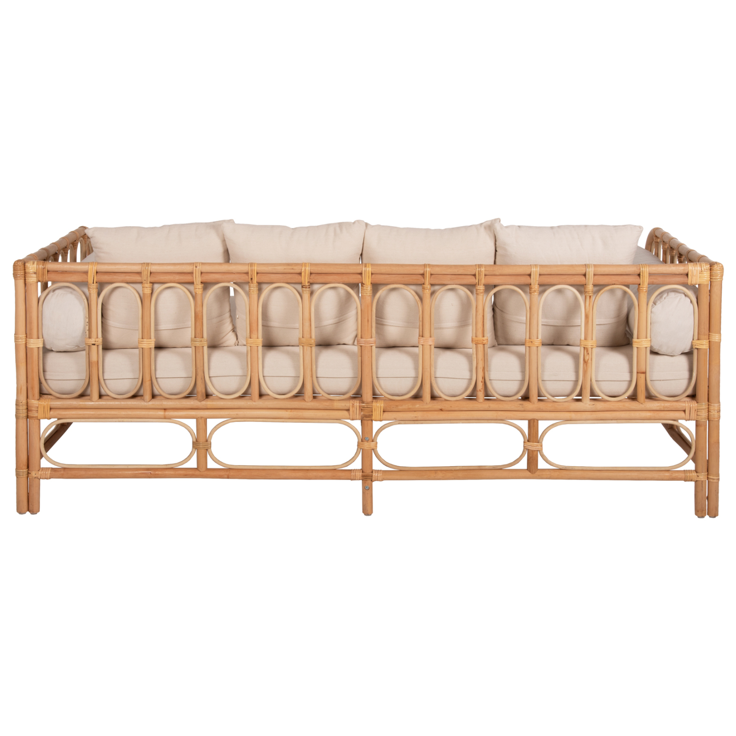 ΚΑΝΑΠΕΣ-ΚΡΕΒΑΤΙ ΕΞ. ΧΩΡΟΥ LIGNANO HM9660 RATTAΝ ΦΥΣΙΚΟ-ΜΠΕΖ ΜΑΞΙΛΑΡΙΑ 200x100x75Υεκ. - Image 4