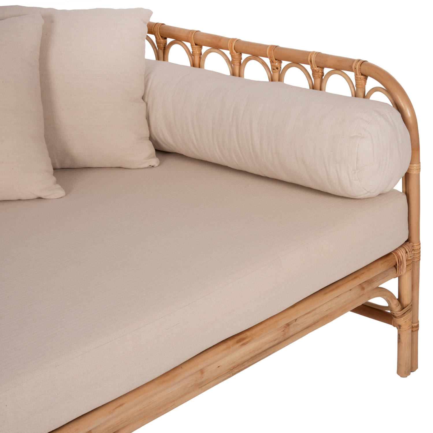 ΚΑΝΑΠΕΣ-ΚΡΕΒΑΤΙ ΕΞ. ΧΩΡΟΥ LIGNANO HM9660 RATTAΝ ΦΥΣΙΚΟ-ΜΠΕΖ ΜΑΞΙΛΑΡΙΑ 200x100x75Υεκ. - Image 5