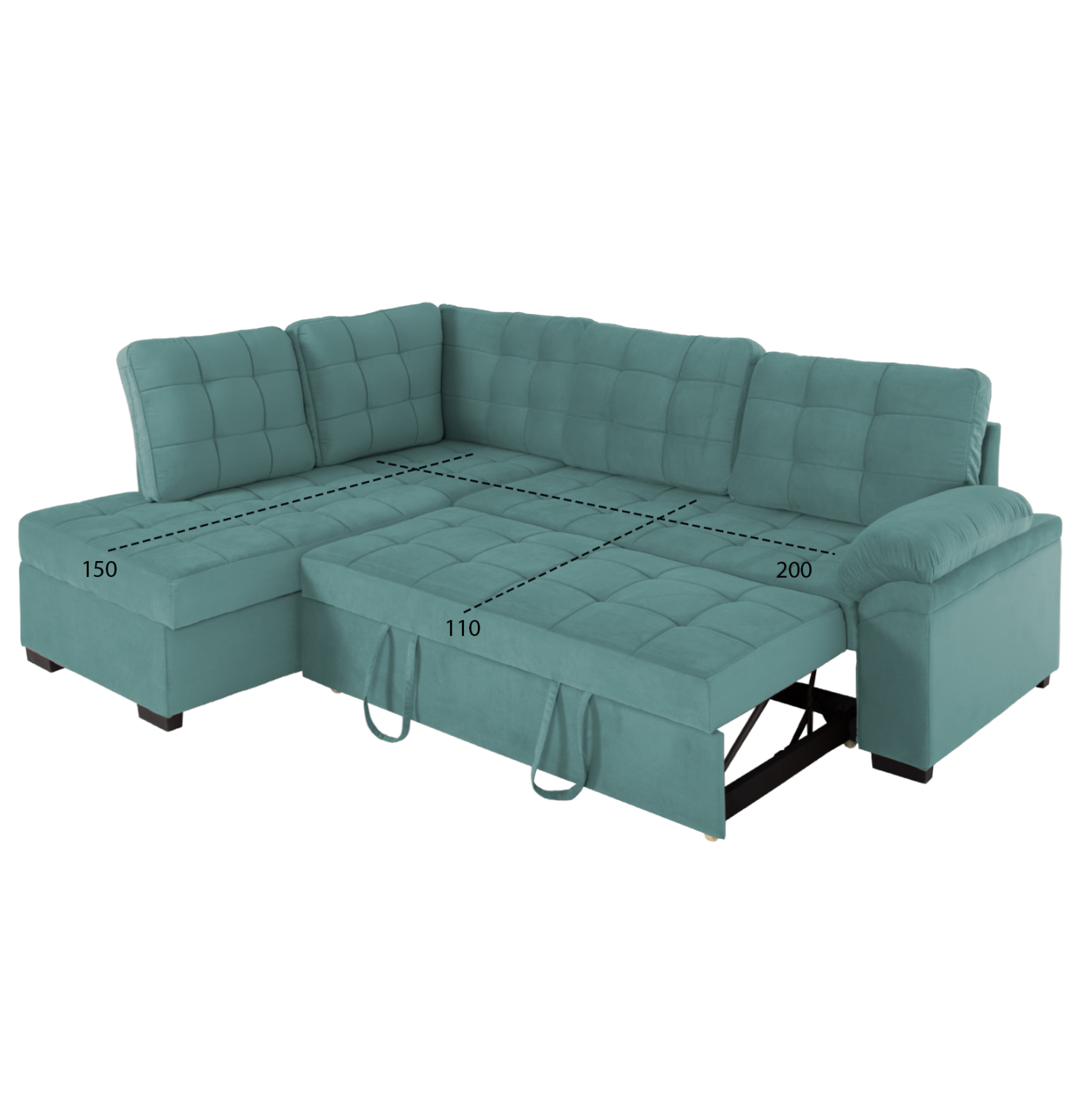 ΚΑΝΑΠΕΣ ΚΡΕΒΑΤΙ JADE HM3144.04L ΑΡΙΣΤΕΡΗ ΓΩΝΙΑ ΒΕΡΑΜΑΝ ΒΕΛΟΥΔΟ 250x80-180x73-88Υεκ. - Image 3