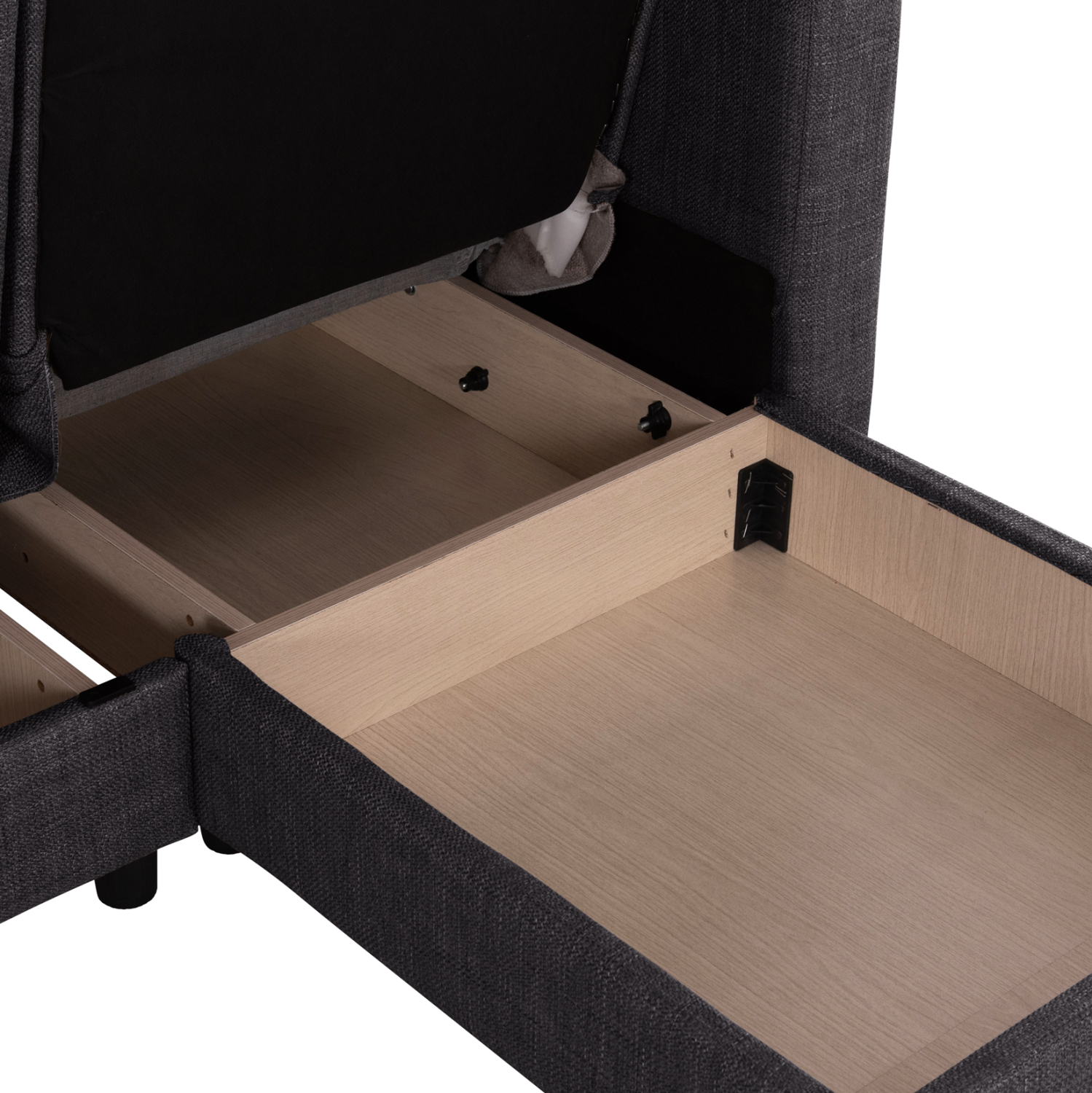 ΚΑΝΑΠΕΣ ΚΡΕΒΑΤΙ GHUFRAN ΓΩΝΙΑ ΑΝΑΣΤΡΕΨΙΜΗ ΓΚΡΙ ΜΕ ΑΠΟΘΗΚΕΤΙΚΟ ΧΩΡΟ HM3244.03 202x140x78Yεκ. - Image 9