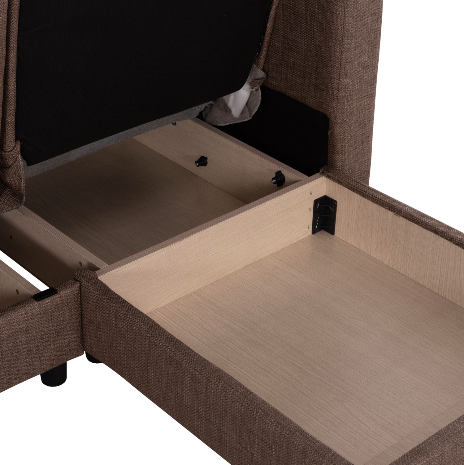 ΚΑΝΑΠΕΣ ΚΡΕΒΑΤΙ GHUFRAN ΓΩΝΙΑ ΑΝΑΣΤΡΕΨΙΜΗ ΚΑΦΕ HM3244.02 ΜΕ ΑΠΟΘΗΚΕΤΙΚΟ ΧΩΡΟ 202x140x78Yεκ. - Image 9