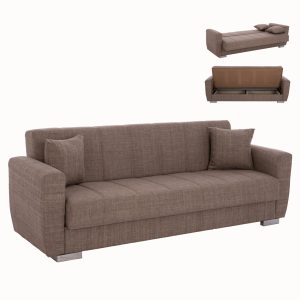 ΚΑΝΑΠΕΣ ΚΡΕΒΑΤΙ POLYA ΤΡΙΘΕΣΙΟΣ ΚΑΦΕ HM3240.02 215x80x77 εκ.